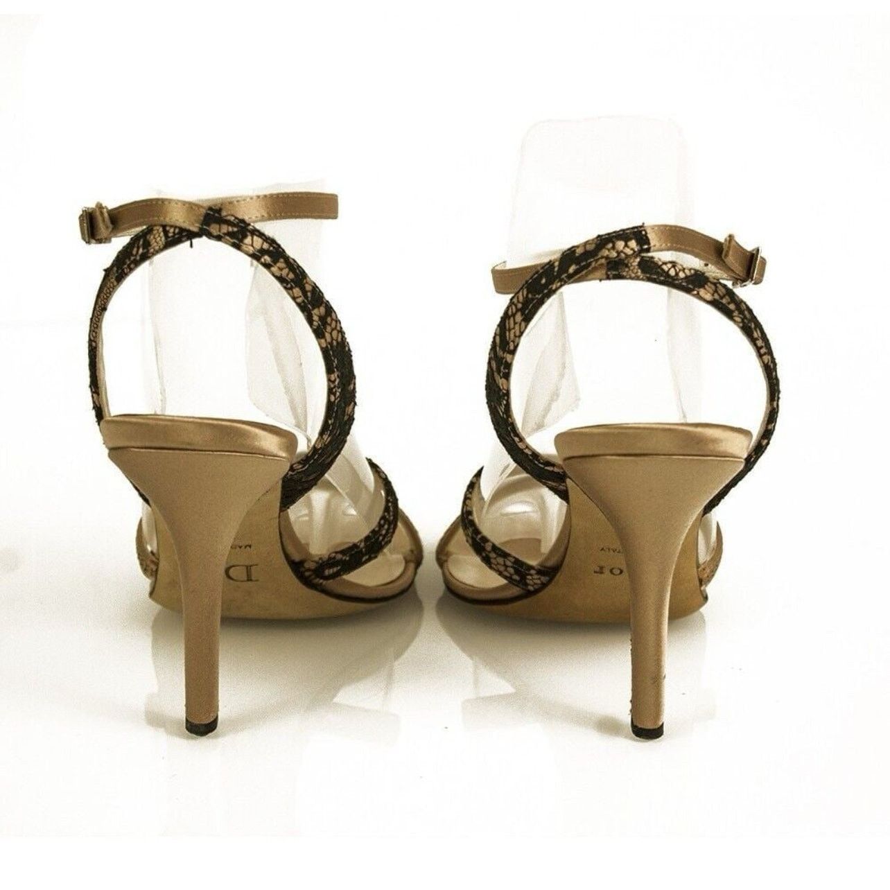 Dior Christian Dior Beige Satin & Black Lace Slingback - Size 37 Size US 7 / IT 37 - 3 Thumbnail