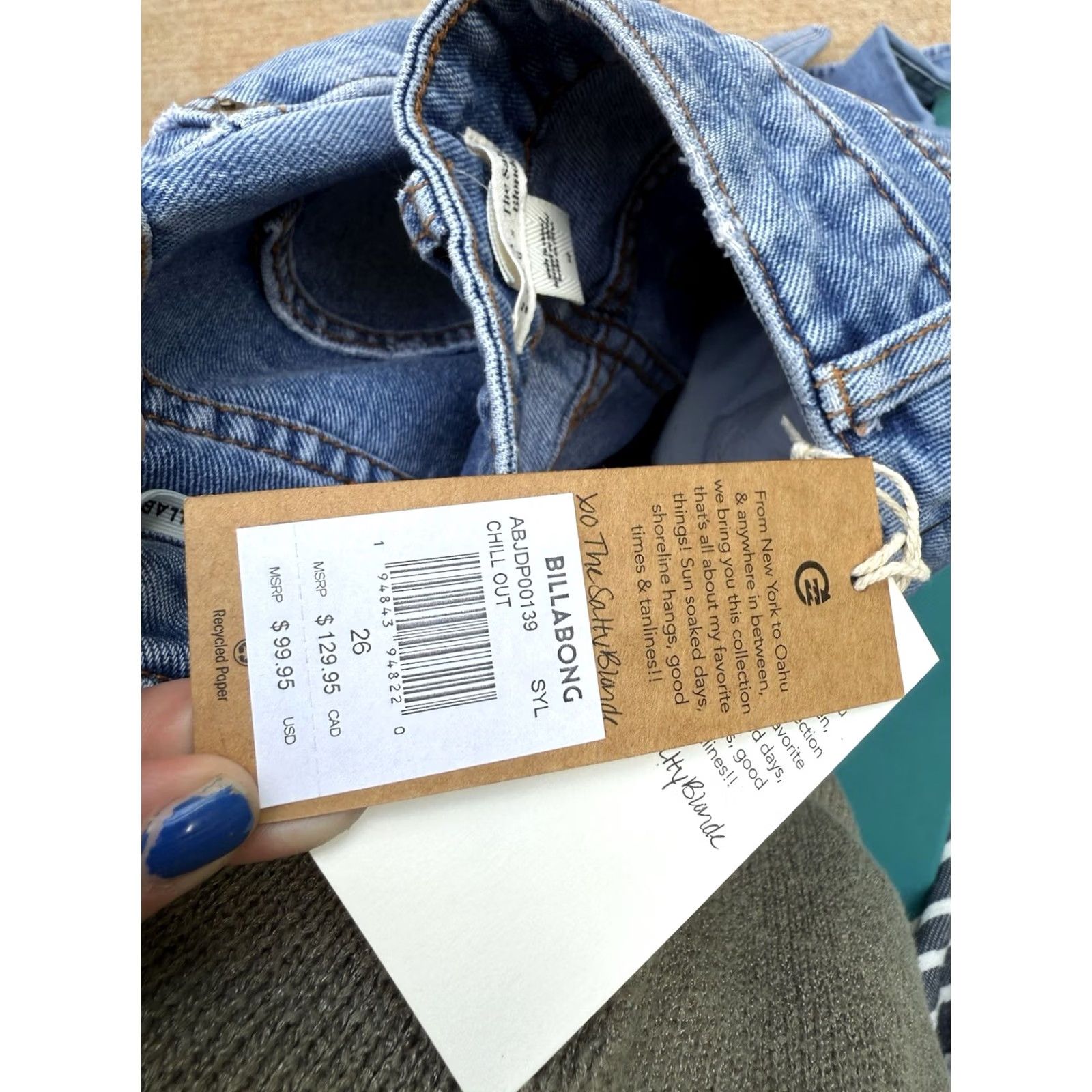 Billabong VINTAGE Billabong X The Salty Blonde Chill Out Jeans 26 Blue Bootcut Womens Regular Size 26 New With Tags Size 26" / US 2 / IT 38 - 6 Thumbnail