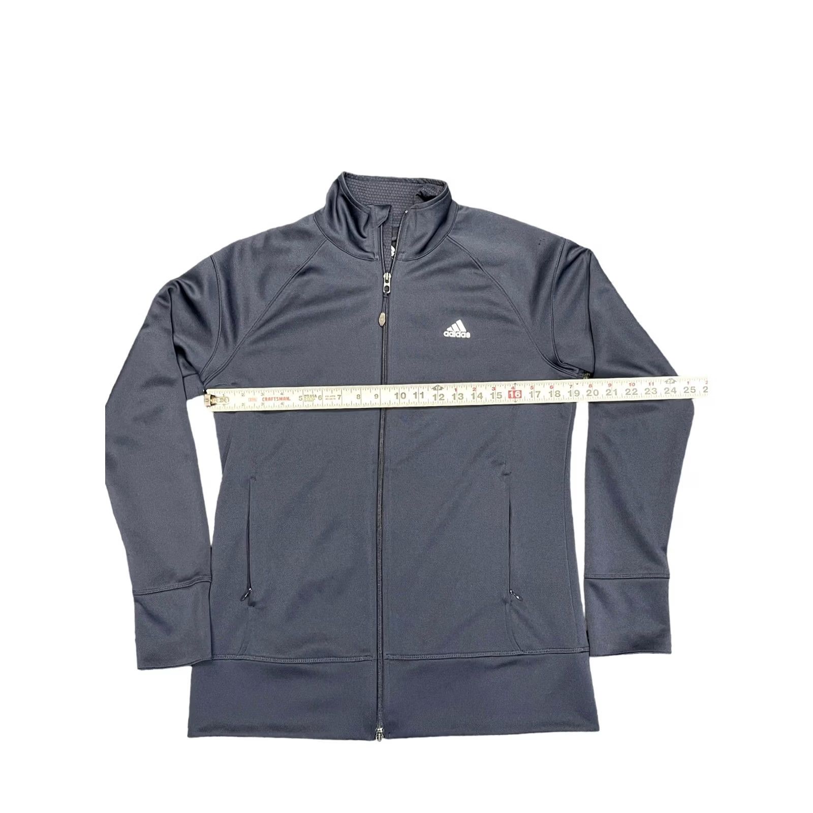 Adidas Adidas Jacket Women L Blue Full Zip Climalite Striped Pockets Sports Activewear Track Shirt Size Type Regular Size L / US 10 / IT 46 - 3 Thumbnail