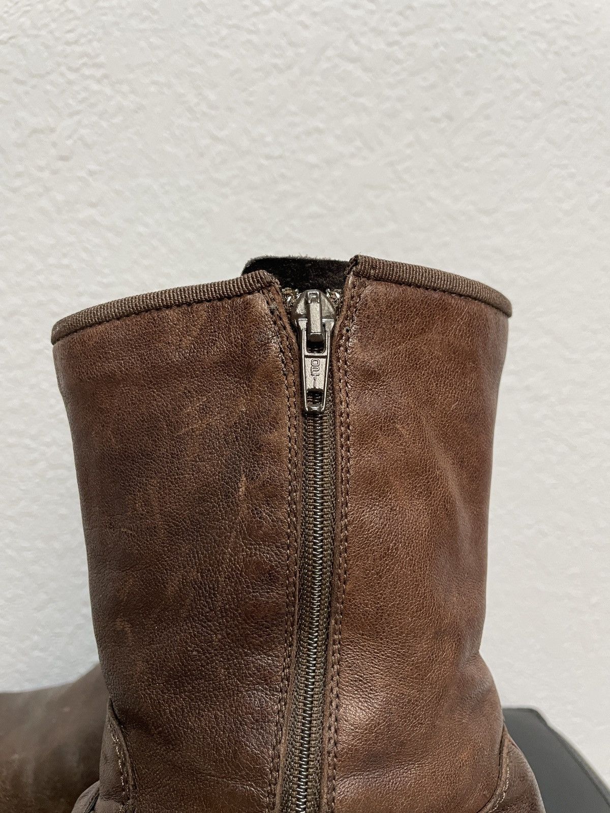 If Six Was Nine Vintage Italian AS98 Heel Leather Biker Boots In Dark Red Size US 8 / IT 38 - 7 Thumbnail