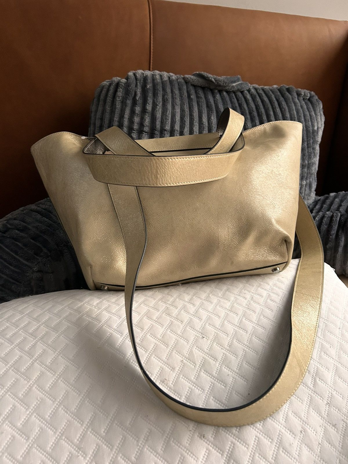 Brunello Cucinelli Metallic Gold Leather new without tags Size ONE SIZE - 3 Thumbnail