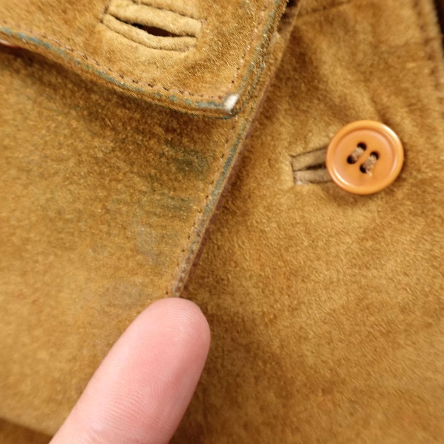 Vintage Leather Jacket Womens PS Brown Suede Button Front Shacket Coat Lined Top Size S / US 4 / IT 40 - 4 Thumbnail