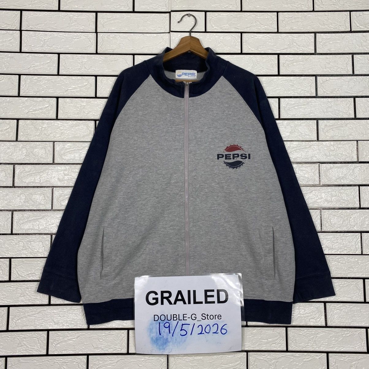 Japanese Brand 📌Vintage Zipper Sweater Pepsi Big Logo Size US L / EU 52-54 / 3 - 1 Thumbnail