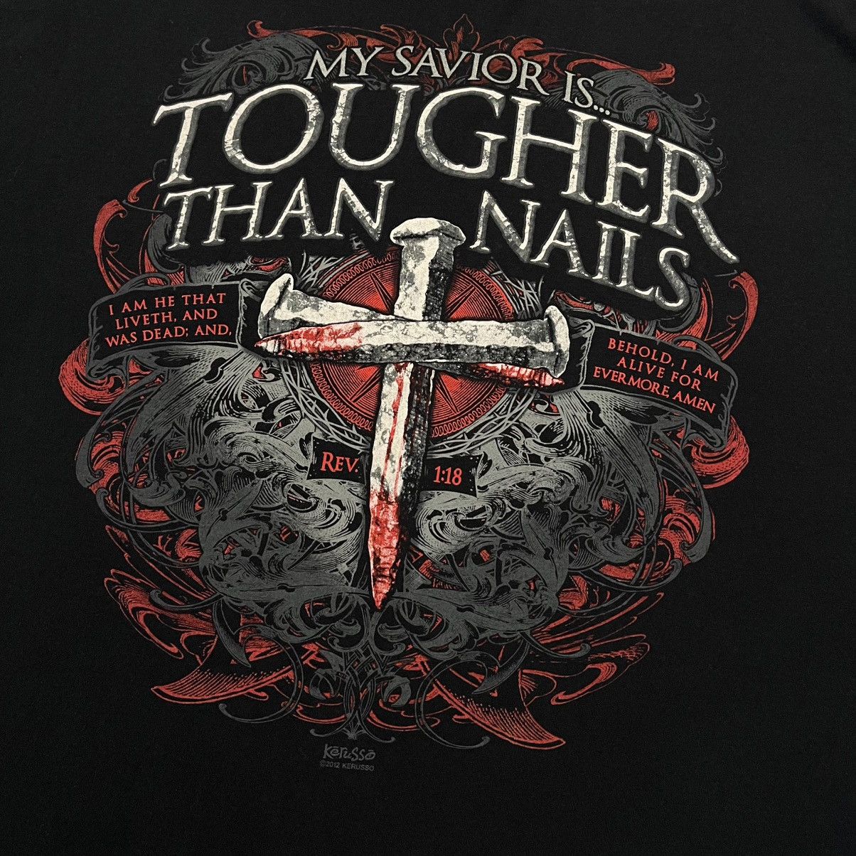 Vintage Vintage Y2K Jesus Christ My Savior is Tougher than Nails Tee Size US XL / EU 56 / 4 - 3 Thumbnail