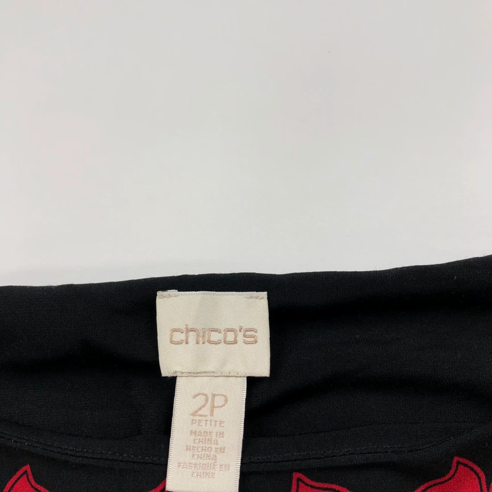 Vintage Chico's 3/4 Sleeve Women's 2P Petite Knee Length Floral Black Dress Size XS / US 0-2 / IT 36-38 - 7 Thumbnail