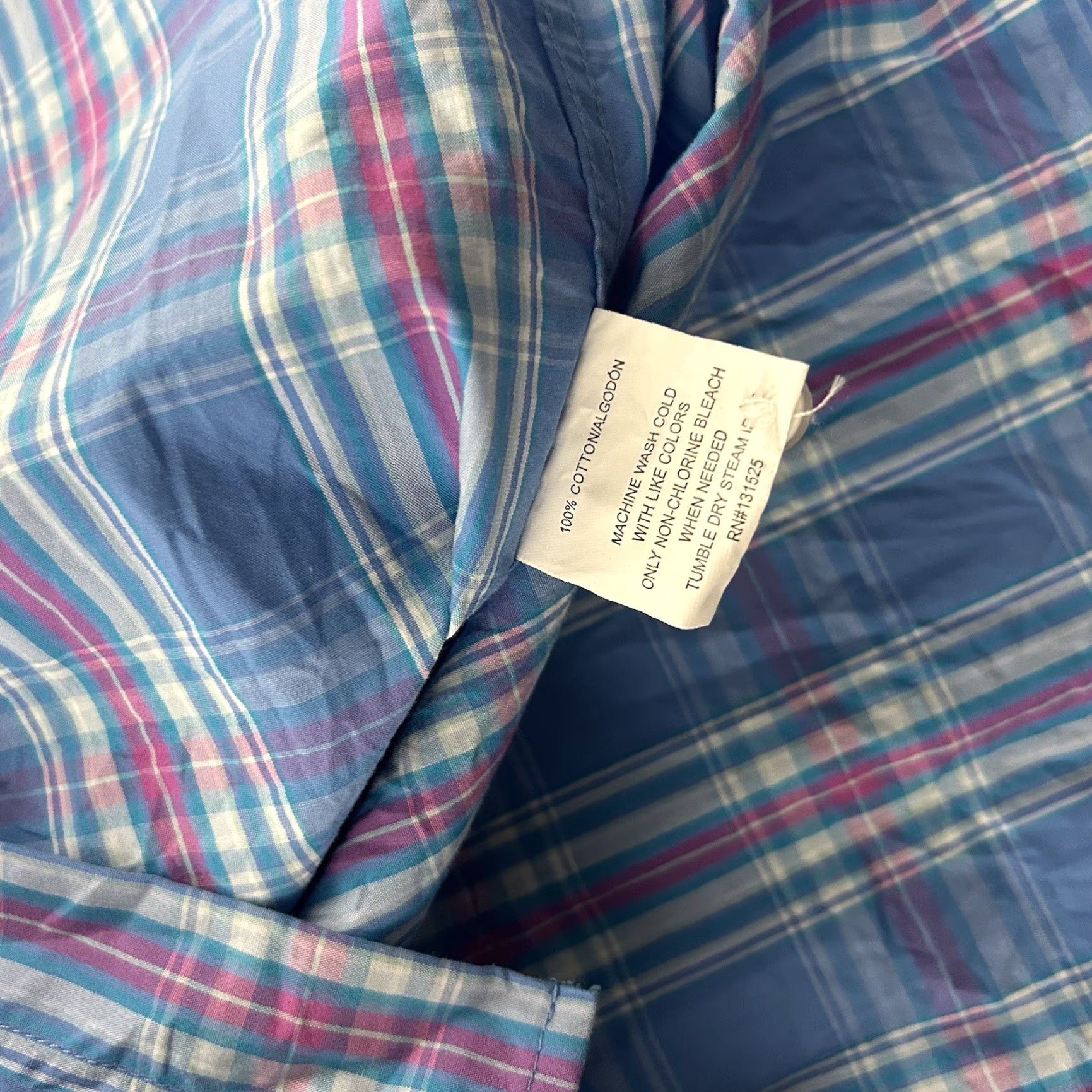 Nat Nast Nat Nast Cotton Short Sleeve Plaid Button Front Shirt XL Blue Mens Shirt Size US XL / EU 56 / 4 - 5 Thumbnail