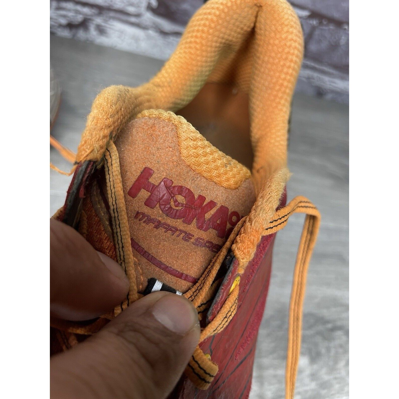 Hoka Hoka One Vibram Mafate Speed 2 Red Synthetic Running Shoes M Size US 9.5 / EU 42-43 - 19 Thumbnail