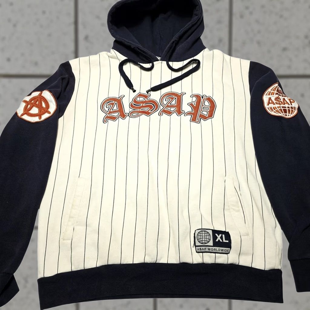 SAS ASAP Worldwide 212 Hoodie Mens Medium USA Rocky Ferg Twelvy Mob Pullover Rap Hooded Cotton Blend Crew Neck Striped Logo Embroidered Size US M / EU 48-50 / 2 - 1 Thumbnail