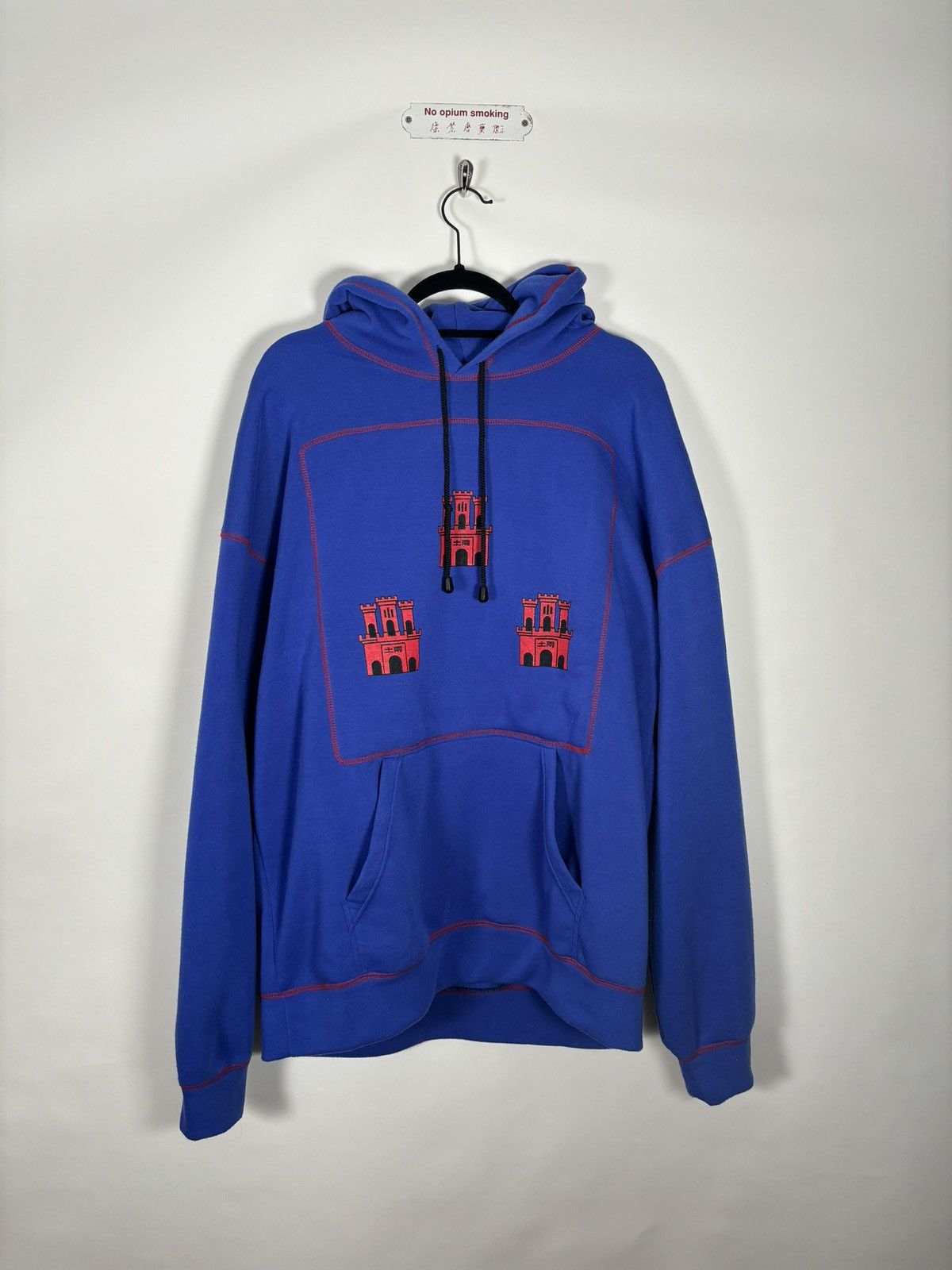image of Drain Gang Unreleased Grailsample "castles" Hoodie in Blue, Men's (Size XL)