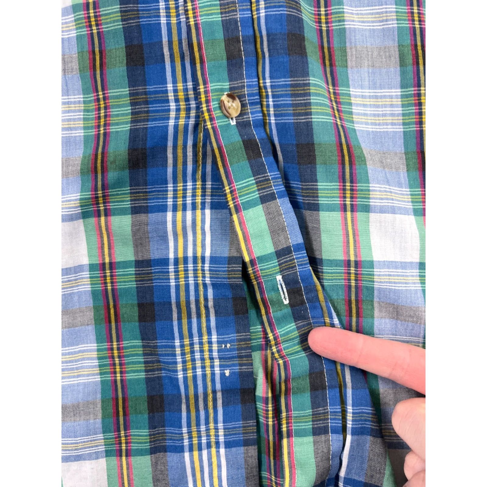 Vintage Saddlebrook Shirt Mens XL Plaid Button-Up Collared Short Sleeve Blue Green Cotton Work Western Rodeo Cowboy American 2000s 2010s Wrangler Twenty X Size US XL / EU 56 / 4 - 3 Thumbnail