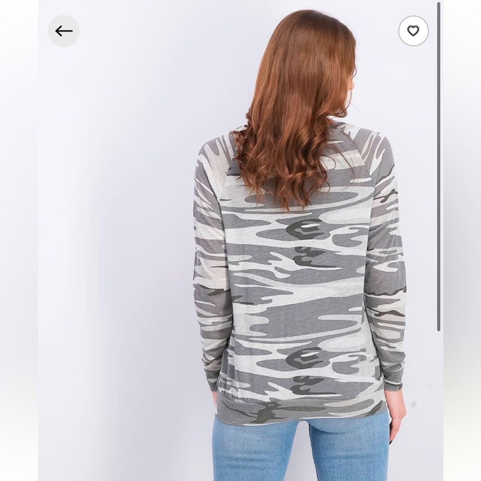 Alternative Apparel Alternative Grey Camo Pullover Top, EUC, Small, MSRP $69 Size S / US 4 / IT 40 - 3 Thumbnail