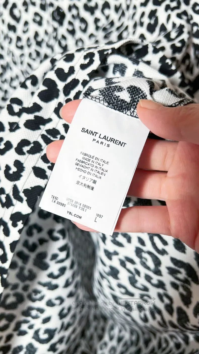 Saint Laurent Paris Saint Laurent Paris Leopard Print Collar Polo Shirt Size US M / EU 48-50 / 2 - 5 Thumbnail