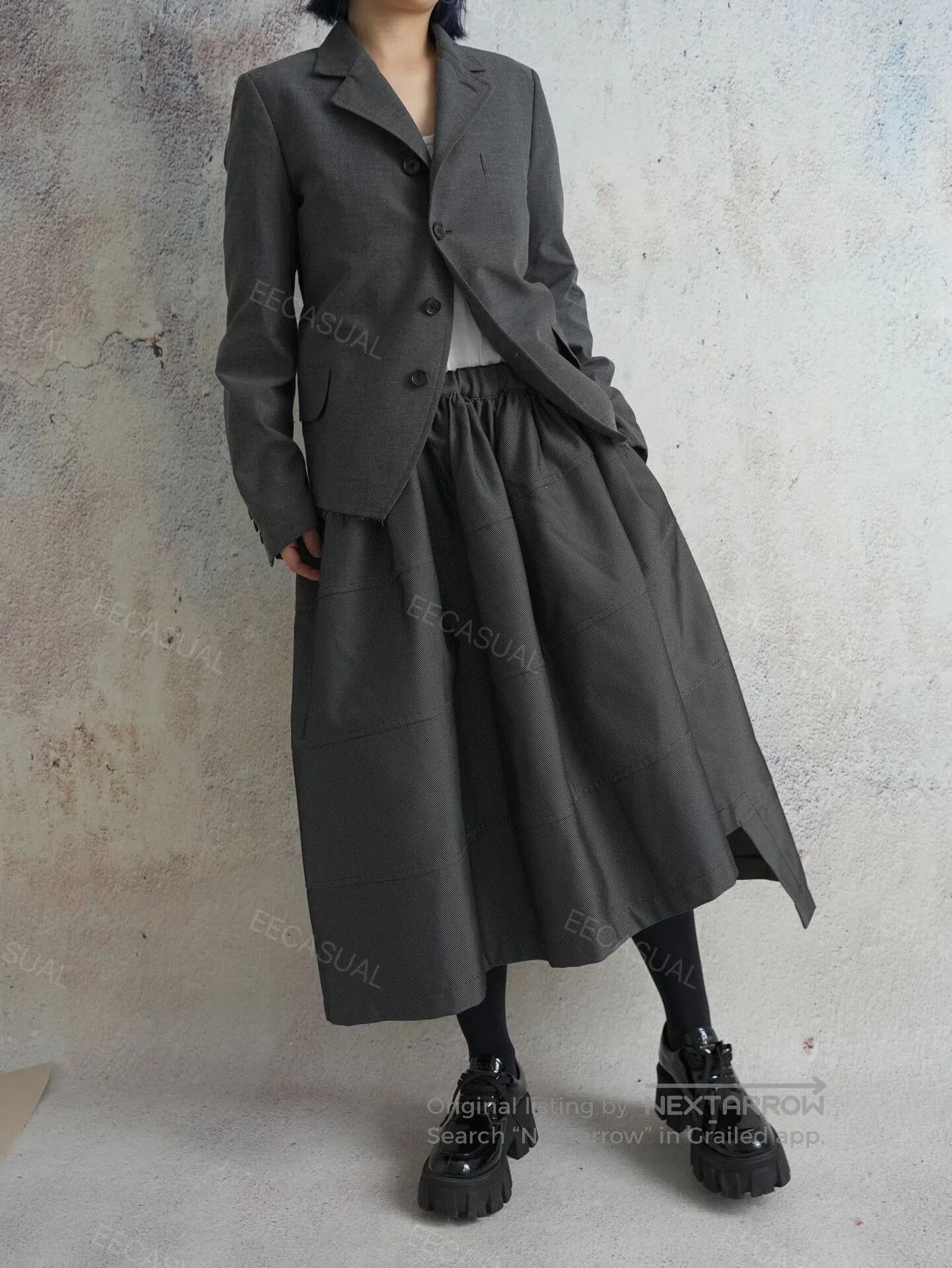 CDG by Comme des Garcons CDG Rei Kawakubo Gray Fringe Blazer. Size XS / US 0-2 / IT 36-38 - 5 Thumbnail