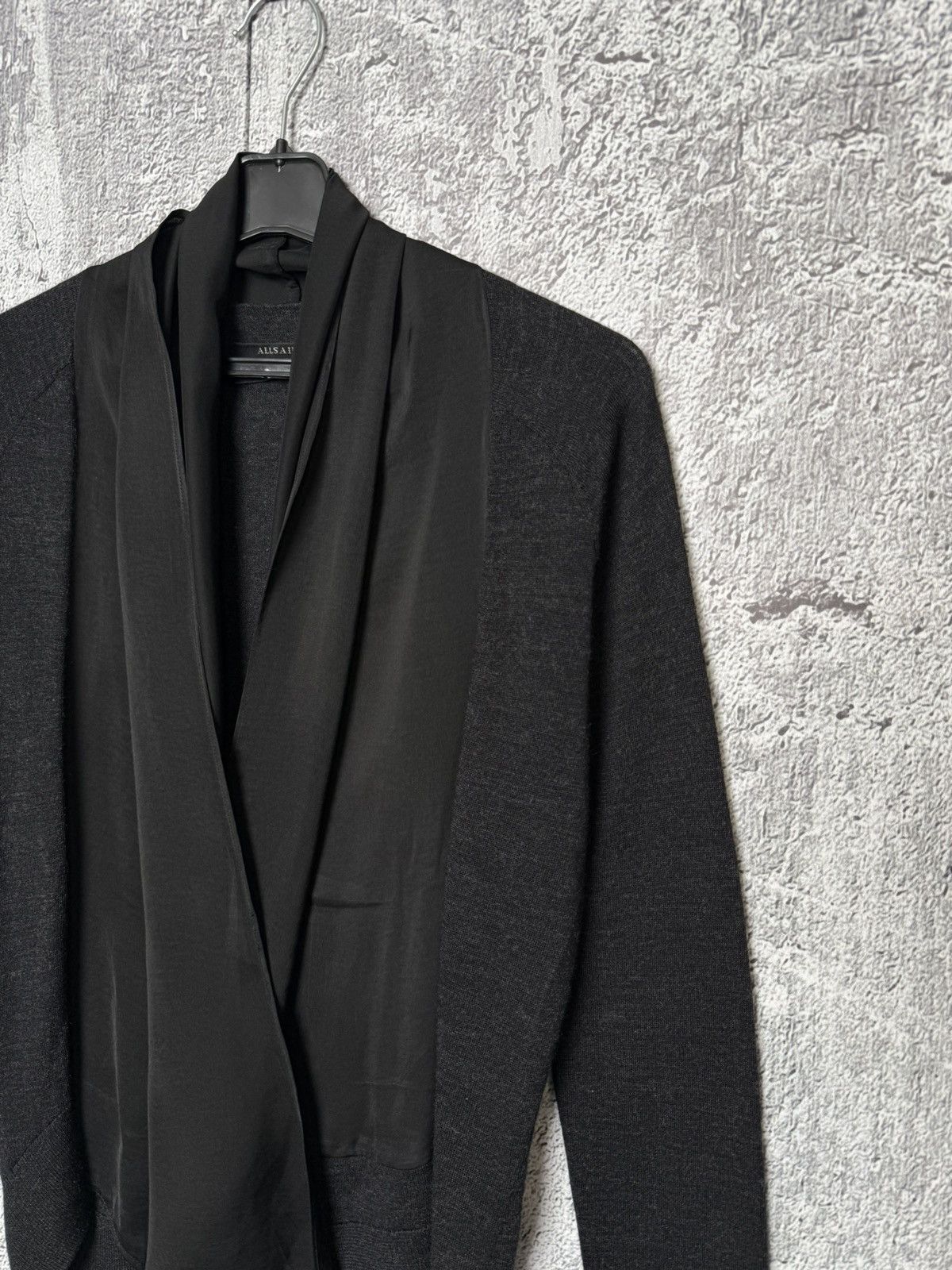 Allsaints AllSaints Rola Panel Black Merino Wool Cardigan Jumper sz S Size S / US 4 / IT 40 - 3 Thumbnail