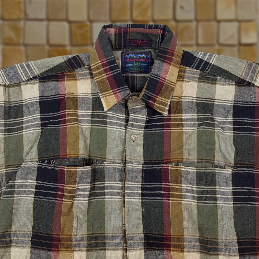 Members Only VINTAGE Members Only Plaid Collared Button-Up Shirt Short Sleeve Large Mens 90s Size US L / EU 52-54 / 3 - 1 Thumbnail