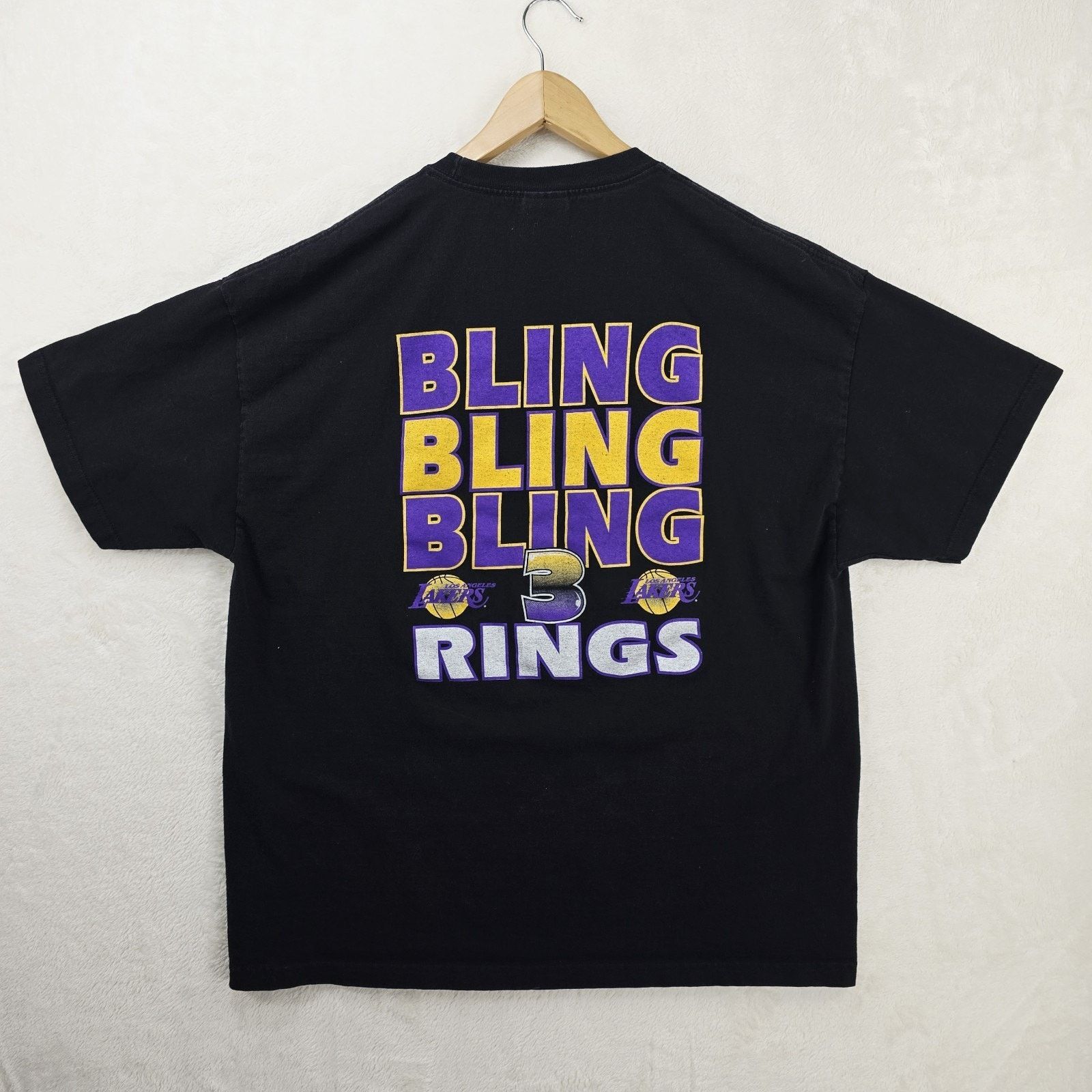 Alstyle Vintage Lakers 3-Peat Bling Bling Rings Shirt XXL Kobe Y2K Size US XXL / EU 58 / 5 - 6 Thumbnail