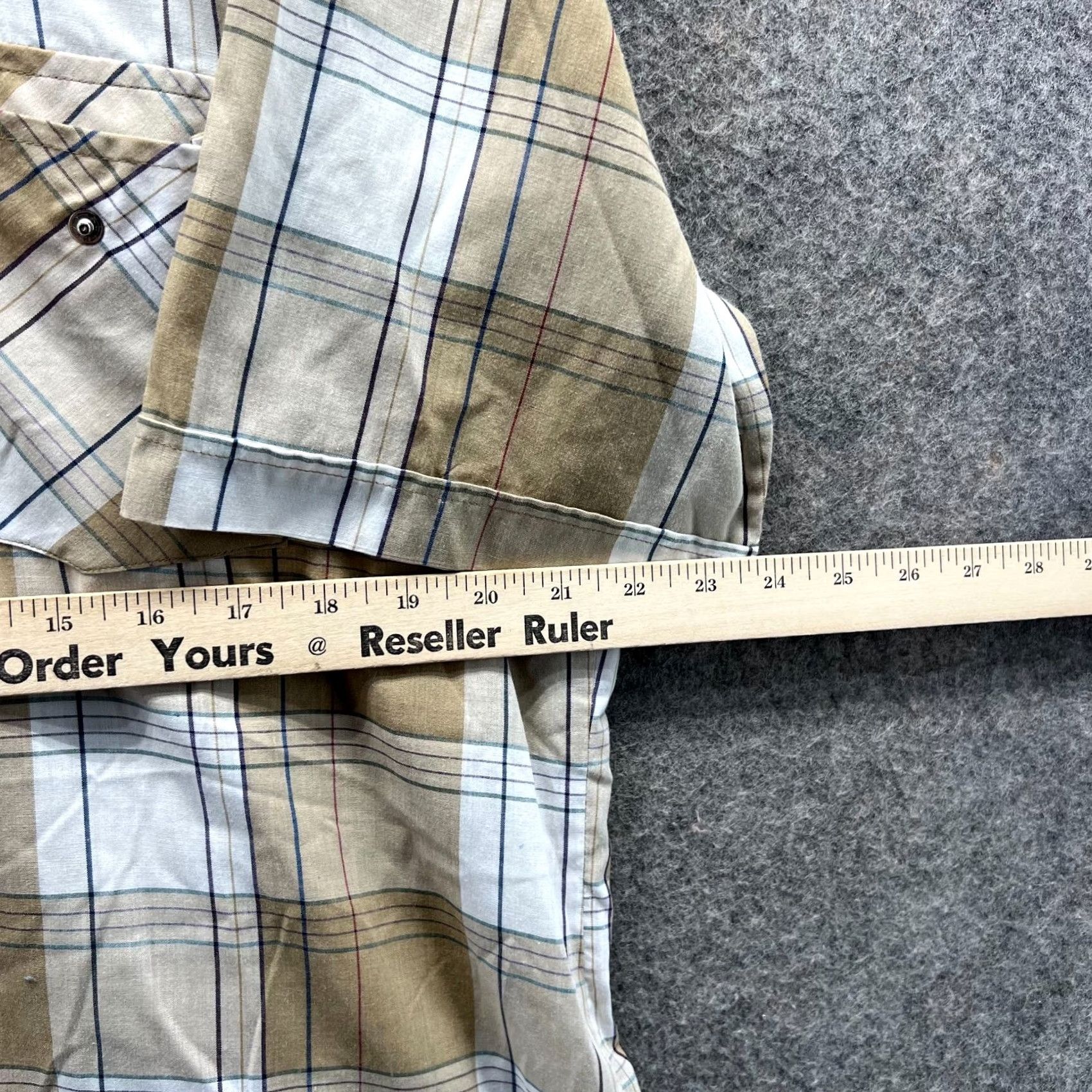 Vintage Ely Cattleman Shirt Men Large Tan Western Pearl Snap Short Sleeve Plaid Cowboy Size US L / EU 52-54 / 3 - 5 Thumbnail