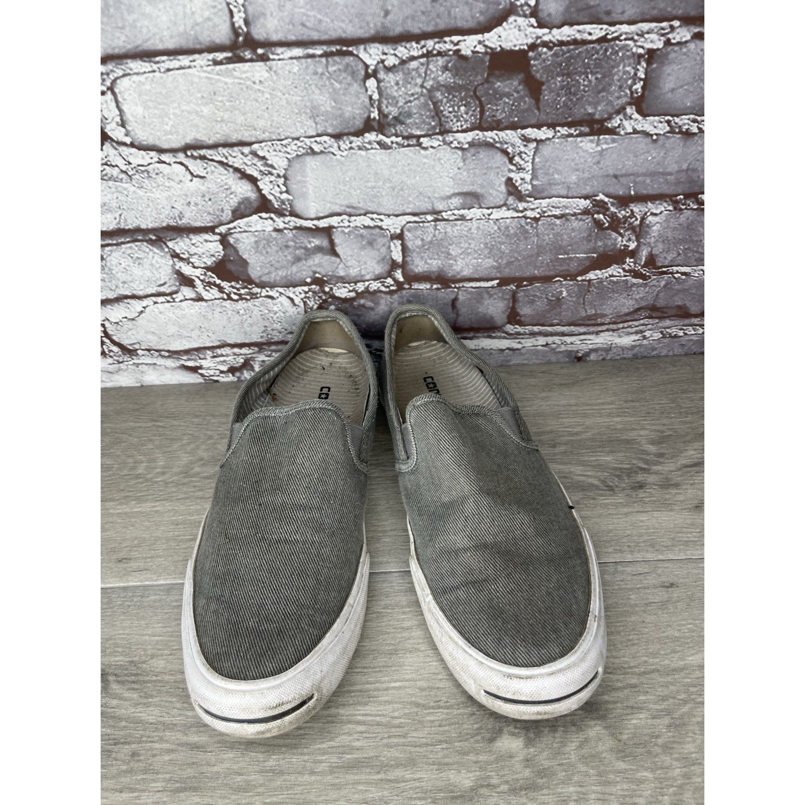 Converse Converse Jack Purcell Gray Canvas Casual Slip On Shoes Men’s Size US 10.5 / EU 43-44 - 16 Thumbnail