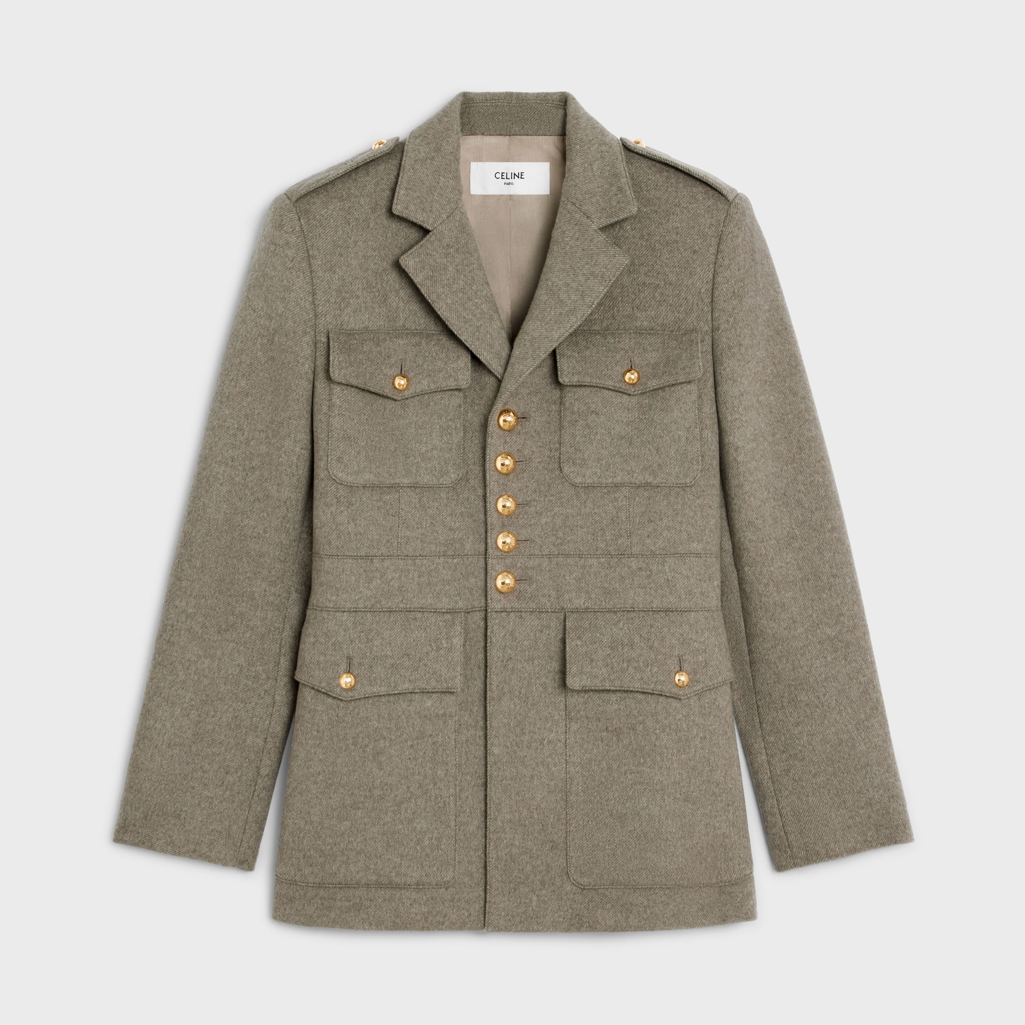 Celine saharienne jacket in diagonal cashmere Size XL / US 12-14 / IT 48-50 - 1 Thumbnail