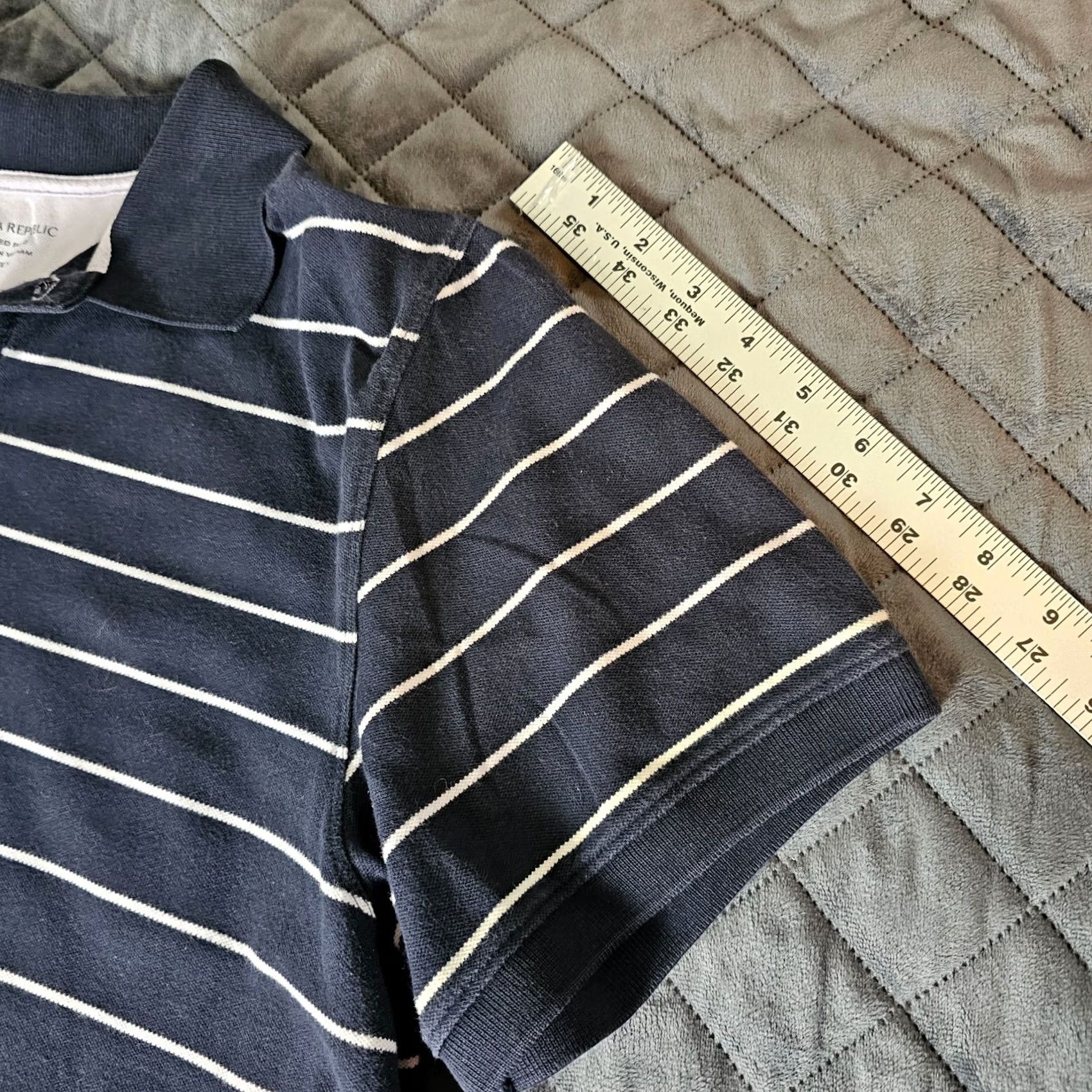 Banana Republic Banana Republic Polo Shirt Mens XL Navy Blue Stripe Short Sleeve Button Knit 100% Cotton Logo Classic Regular Department Men Type Polo Size US XL / EU 56 / 4 - 5 Thumbnail