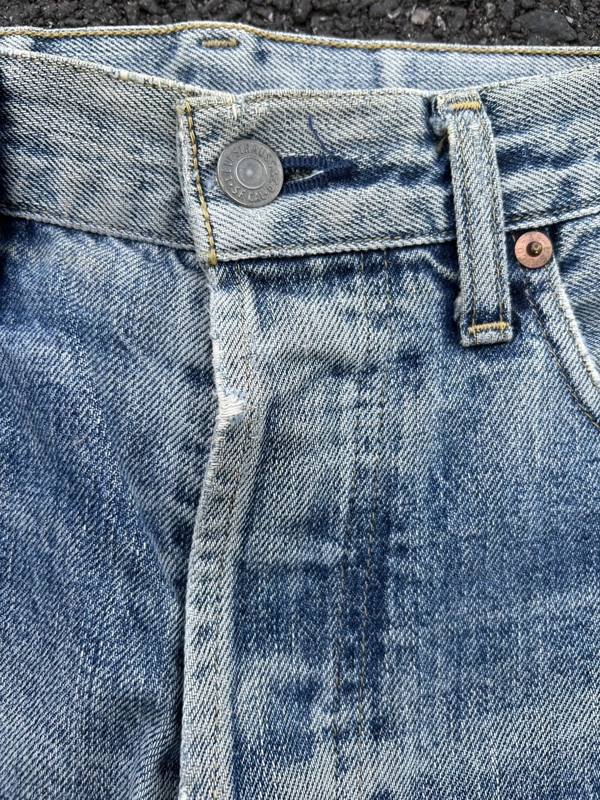 Kapital Thrashed Vintage Levis big E Selvedge Denim Jeans Size US 30 / EU 46 - 8 Thumbnail