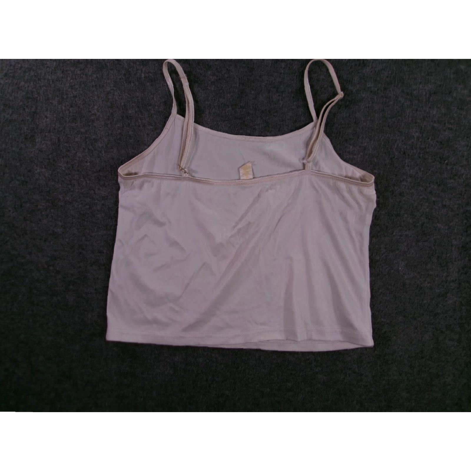 Vintage Maidenform Camisole Women Medium Ivory Adjustable Spaghetti Straps Solid Nylon Tank Size ONE SIZE - 7 Thumbnail
