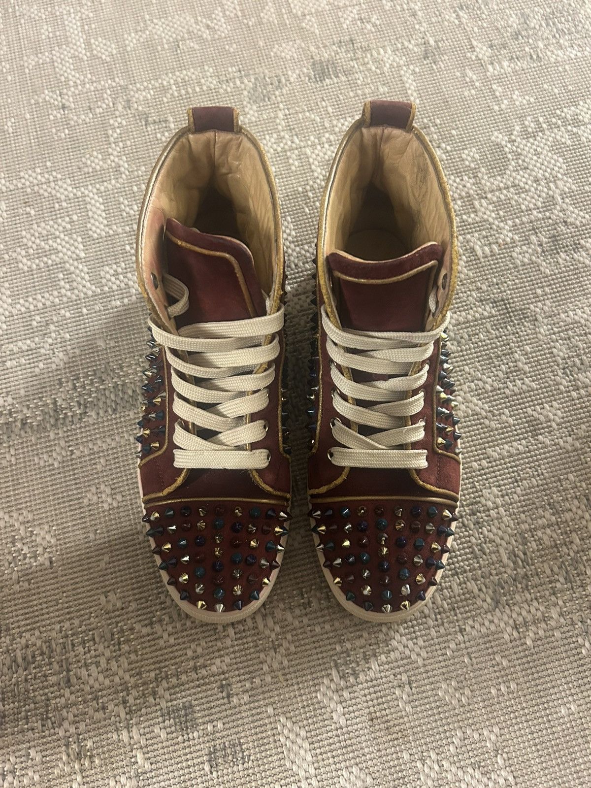 Christian Louboutin Red Bottom Hightop Sneakers Size US 7 / EU 40 - 3 Thumbnail