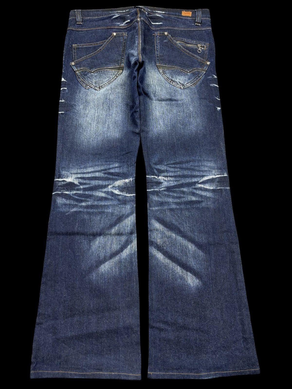 Japanese Brand 💥FLARE🔥Insane NCFM Japan Stone Wash Flare Jeans F714 Size US 36 / EU 52 - 2 Thumbnail