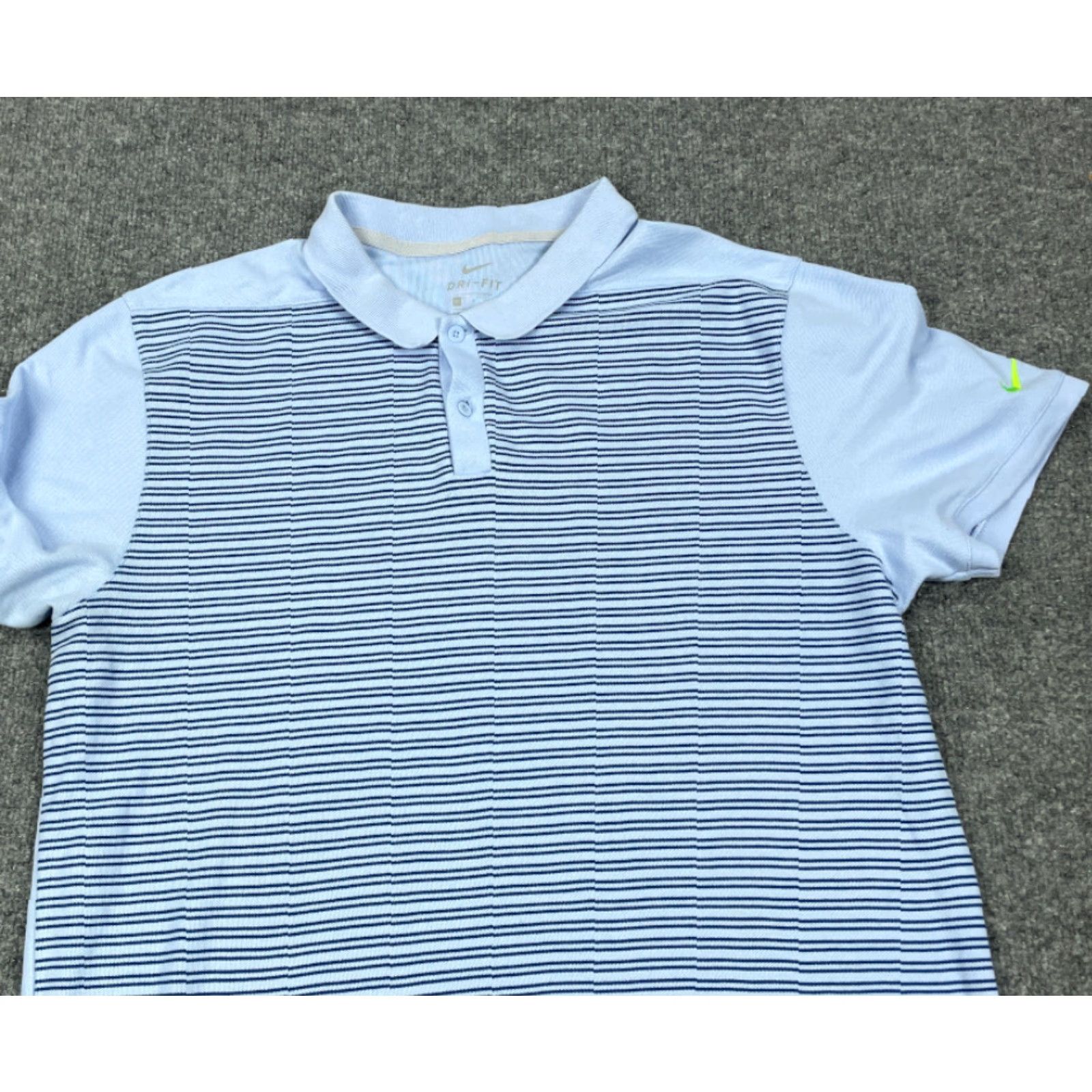 Nike Nike Dri-Fit Polo Shirt Adult Large Blue Striped Polo Shirt Nike Dri-FIT Golf Casual Activewear Mens Size US L / EU 52-54 / 3 - 6 Thumbnail