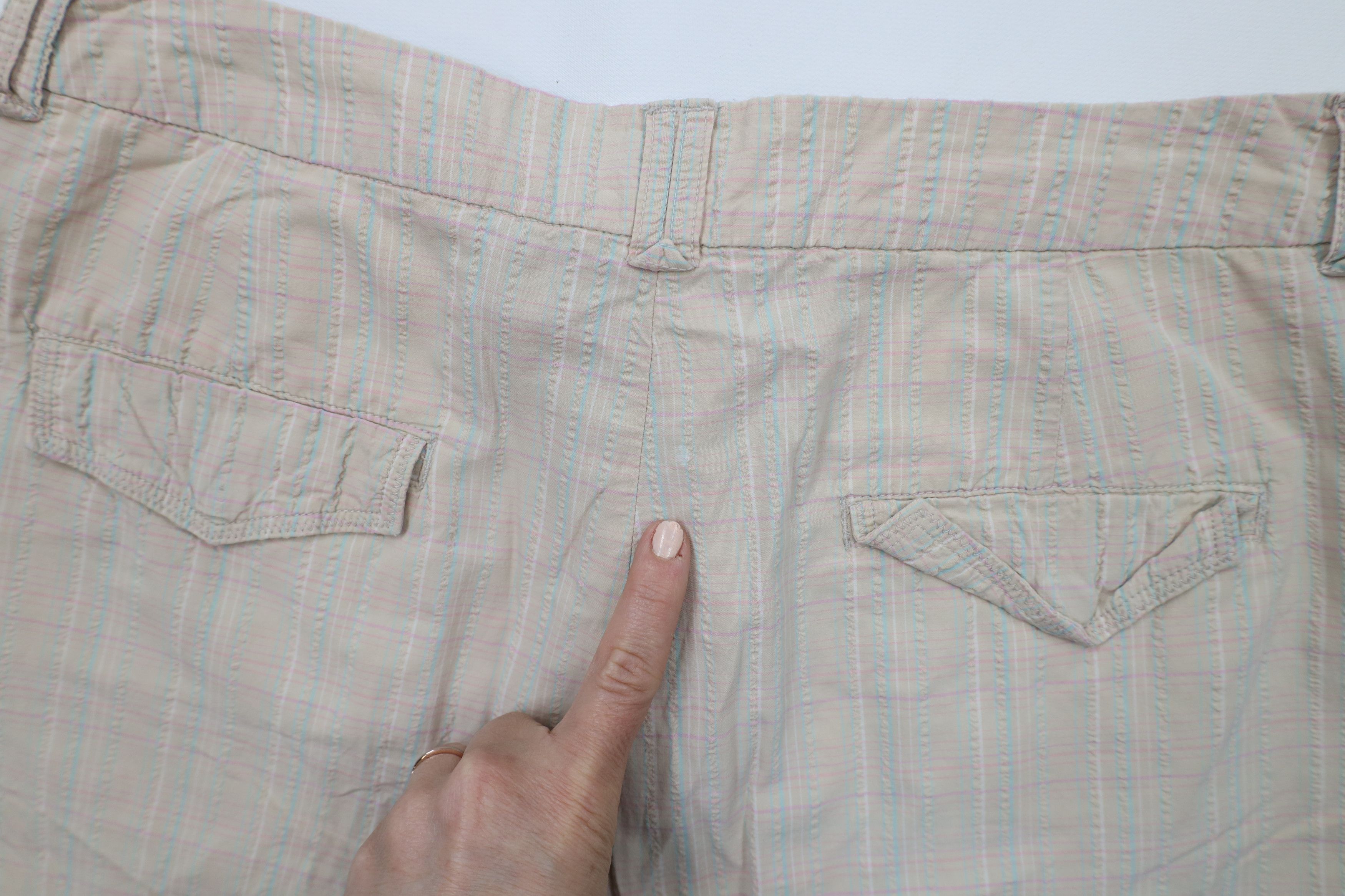 Vintage × Woolrich Woolen Mills Vintage 90s Woolrich Pastel Seersucker Bermuda Chino Shorts Size 34" / US 12 / IT 48 - 14 Thumbnail