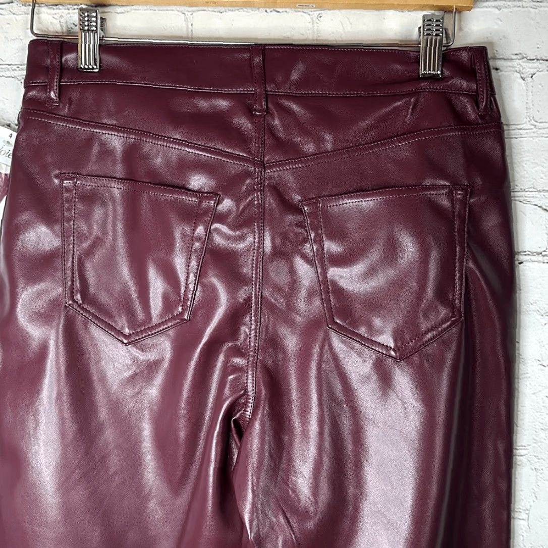 Joie Joie Womens Pants size 4 Burgundy Vegan Leather NEW Size 27" / US 4 / IT 40 - 6 Thumbnail