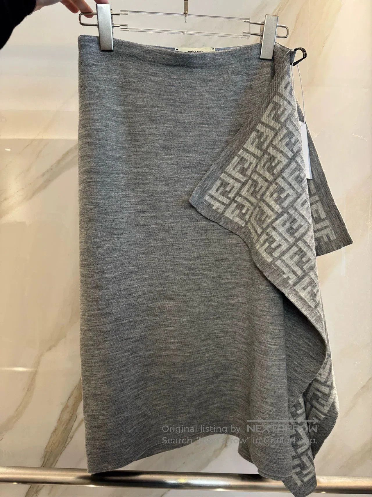 Fendi Fendi Runway Logo Asymmetric Skirt. Size US 40 / EU 56 - 1 Thumbnail