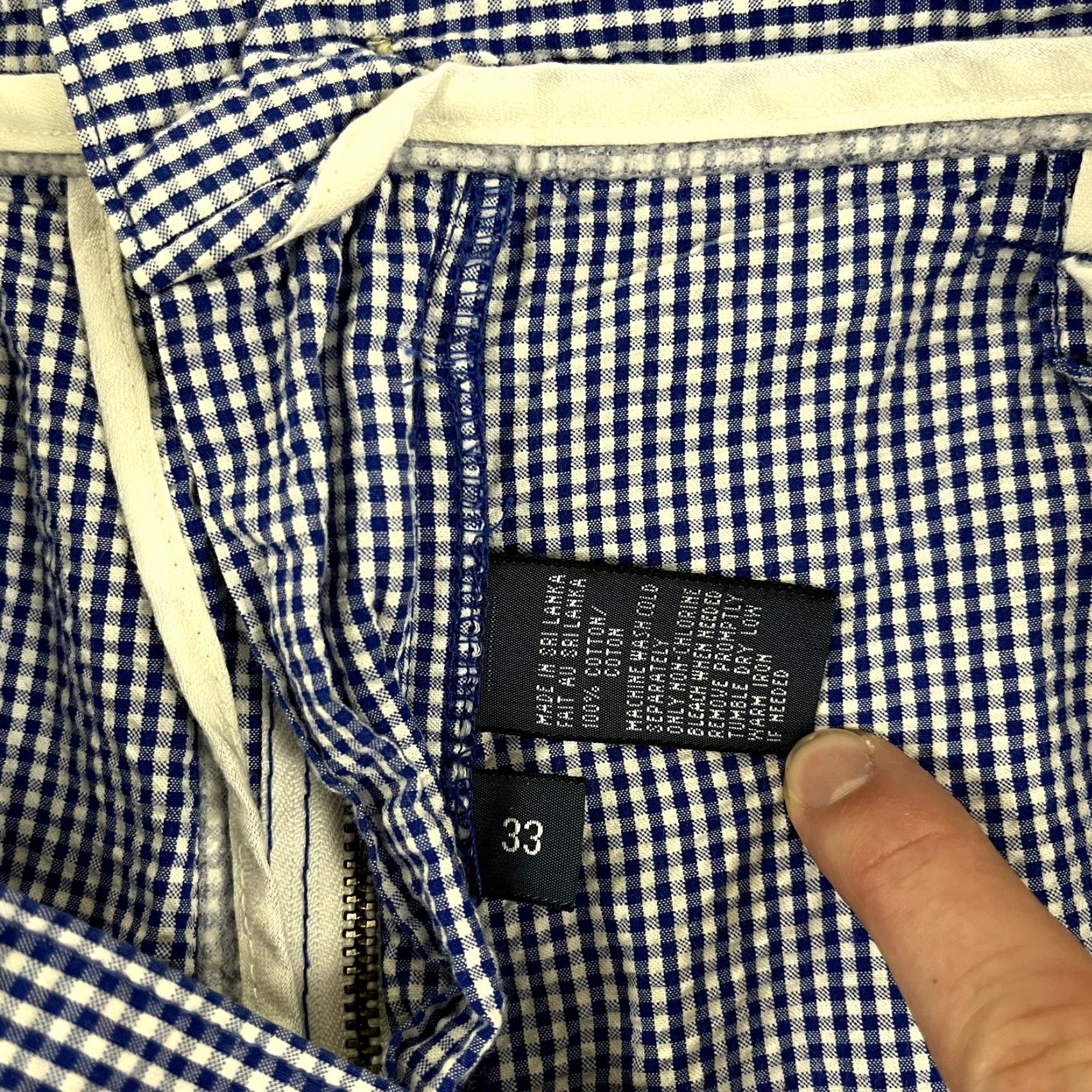 Polo Ralph Lauren POLO RALPH LAUREN Shorts Mens 33 x 8.5" White Blue Plaid Beach Preppy Casual Chino 5-Pocket Cotton Regular Mens Beach, Outdoor, Preppy Size US XS / EU 42 / 0 - 6 Thumbnail