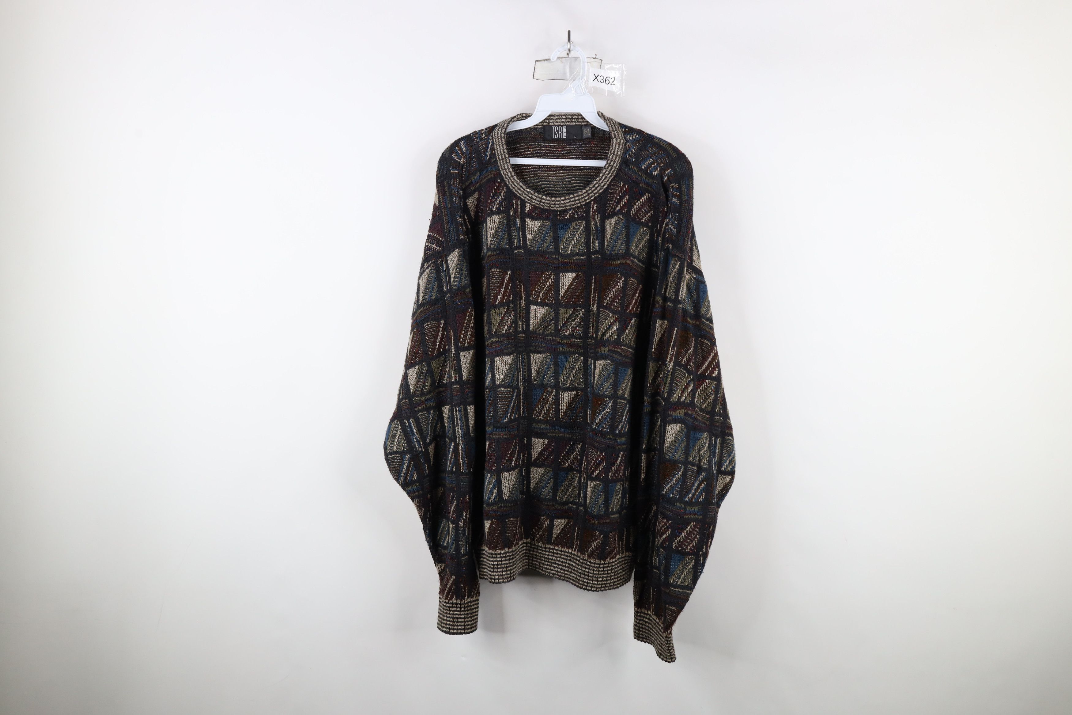 Vintage Vintage 90s Coogi Style Rainbow Checkered Knit Sweater USA Size US L / EU 52-54 / 3 - 1 Thumbnail