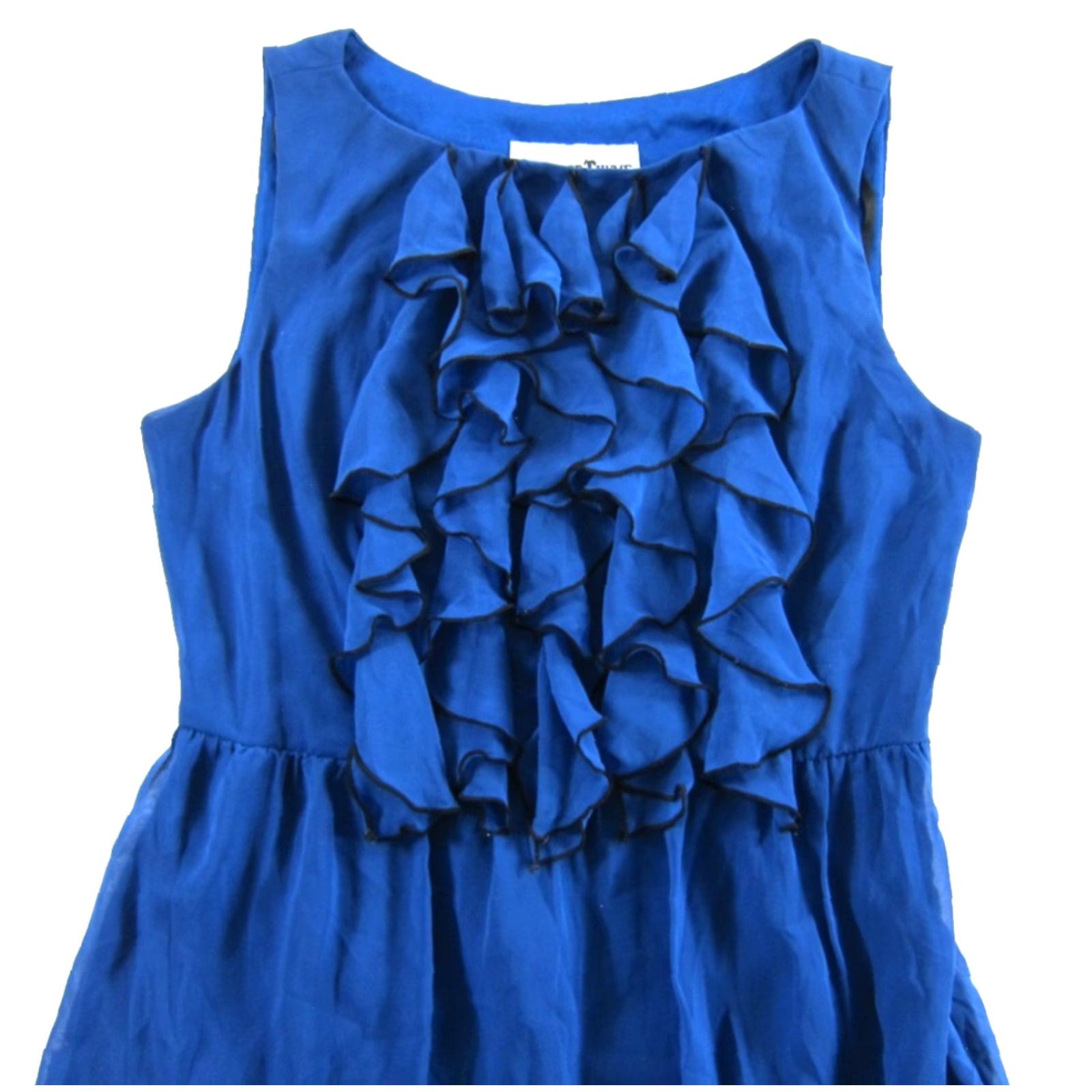 Vintage VINTAGE Another Thyme Blue Ruffle Sleeveless Sheath Tank Dress Women Size 8 Size M / US 6-8 / IT 42-44 - 4 Thumbnail