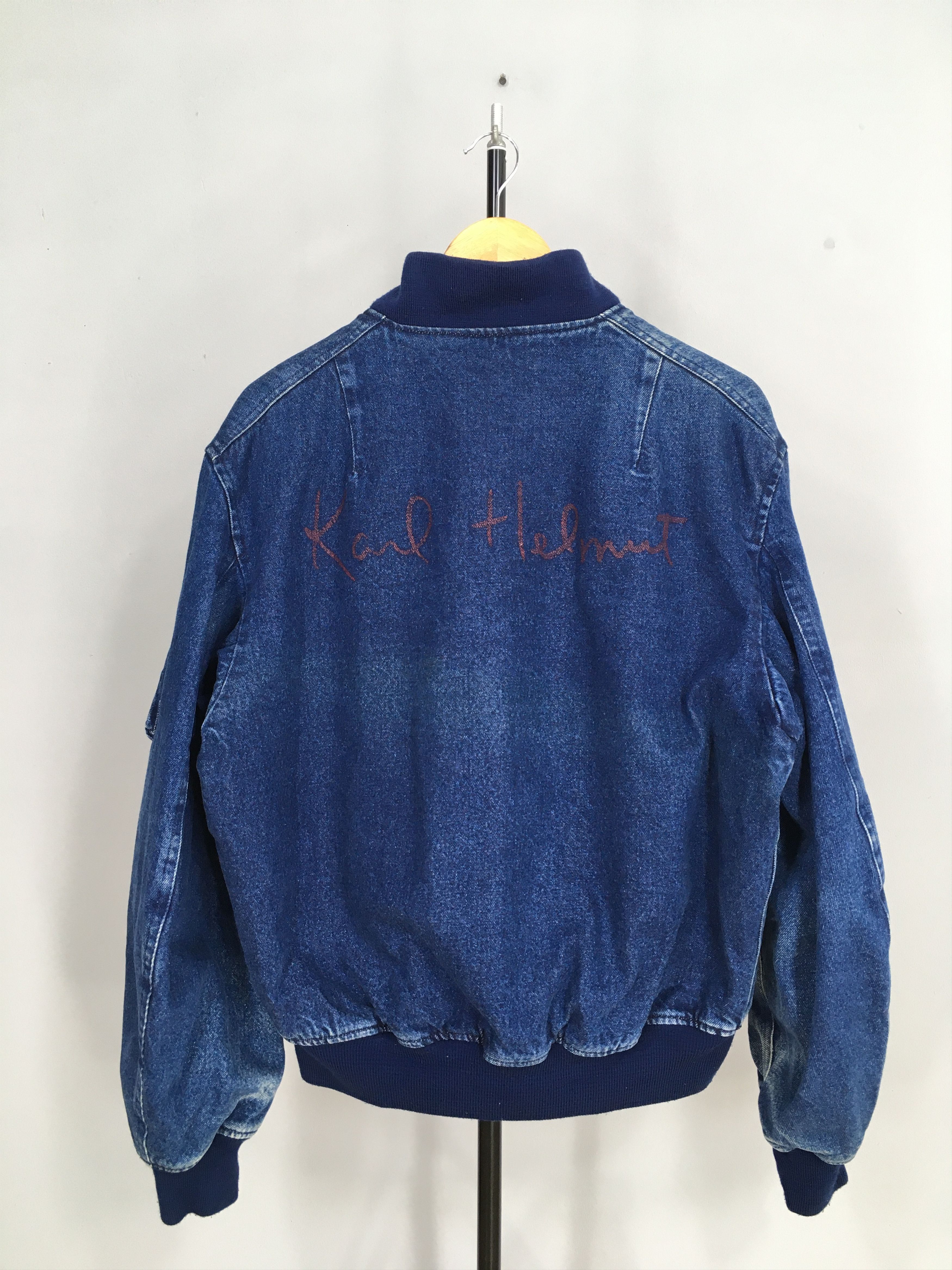 Karl Helmut Vintage Karl Helmut Bomber Denim Jacket Large Size US L / EU 52-54 / 3 - 11 Thumbnail