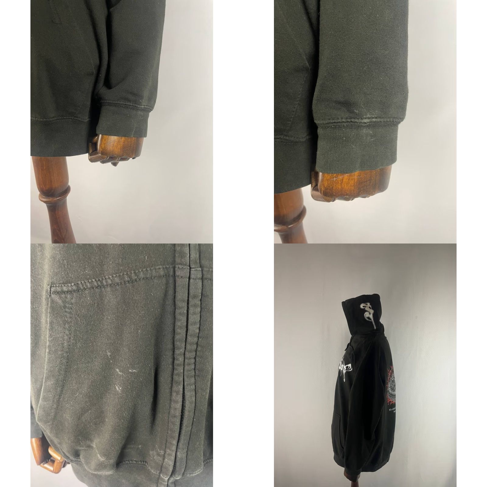 Vintage All We Do Is Hoodie Mens XL Black Cotton Polyester Fleece Full Zipper Pockets Logo Zipper Vintage No Size US XL / EU 56 / 4 - 8 Thumbnail
