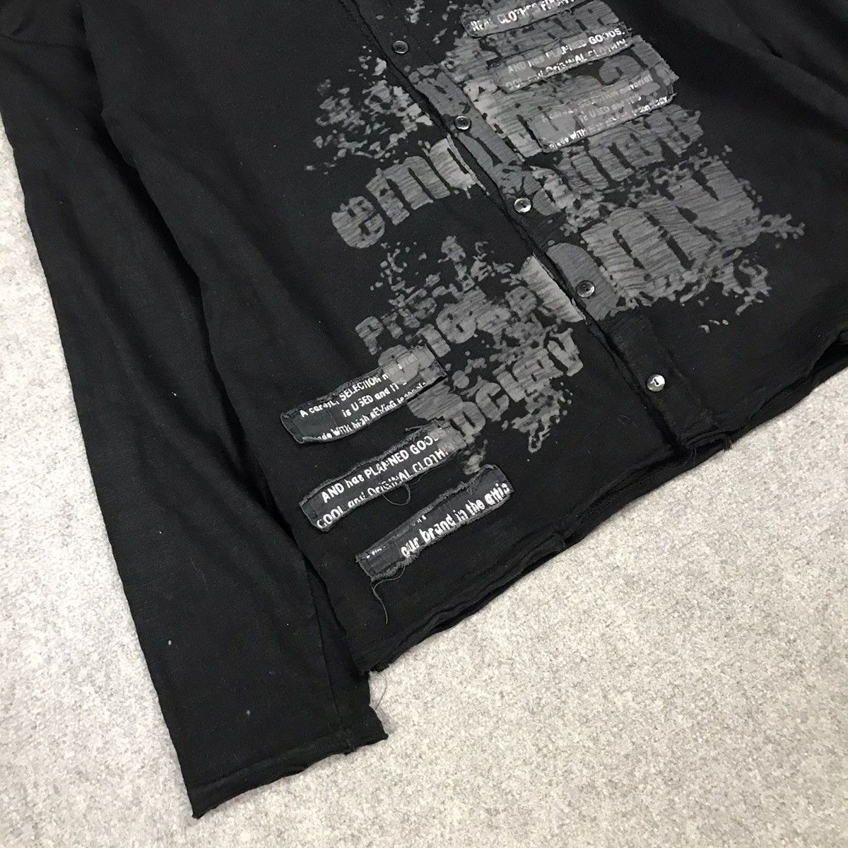 If Six Was Nine IN THE ATTIC PATCHWORK BLACK CARDIGAN PUNK JAPAN JACKET Size US L / EU 52-54 / 3 - 3 Thumbnail