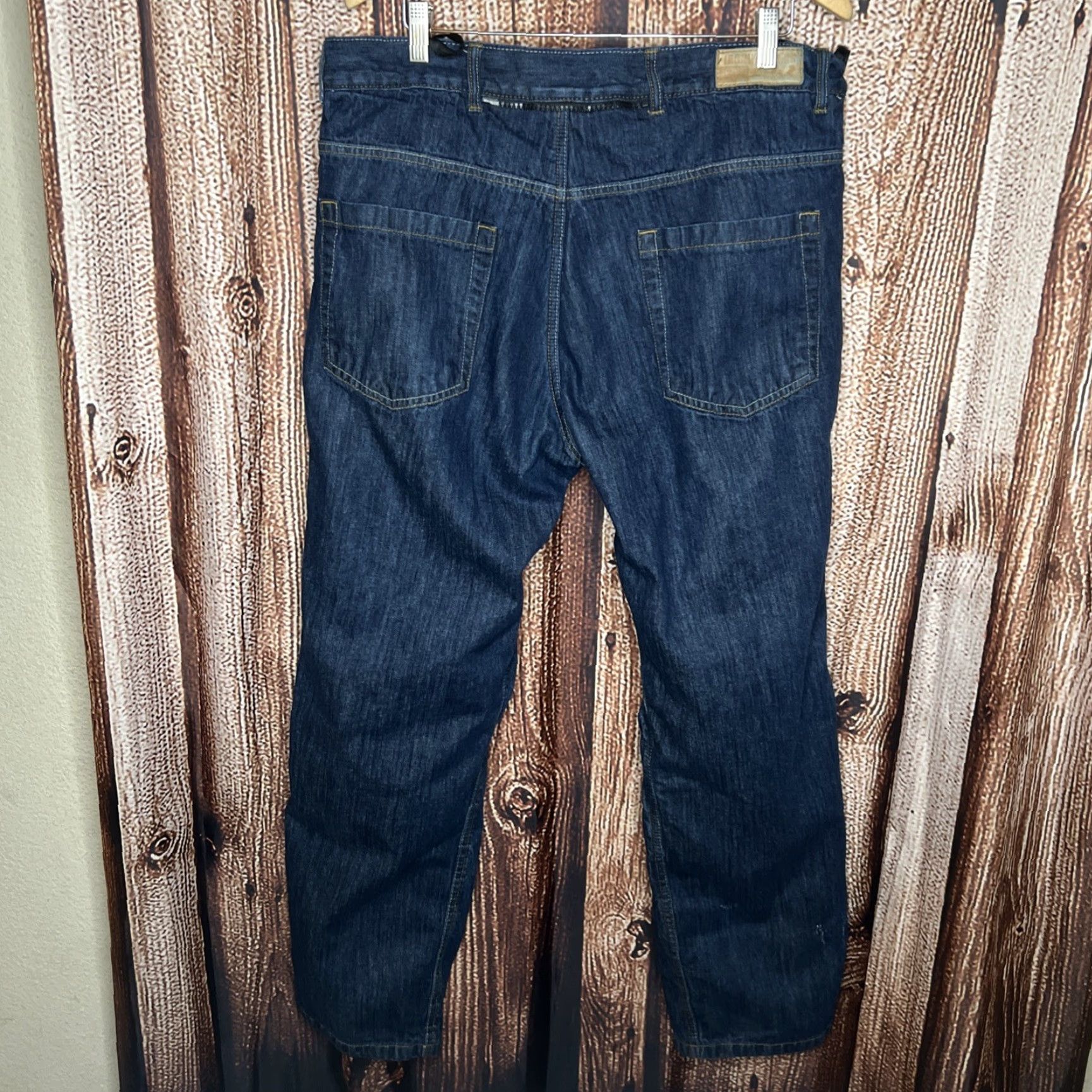 Vintage Iron Workers Jeans Mens 40 Regular Blue Denim Lined 0398 Straight Re reinforced Moto Protective Lining 33in Inseam Size US 40 / EU 56 - 4 Thumbnail