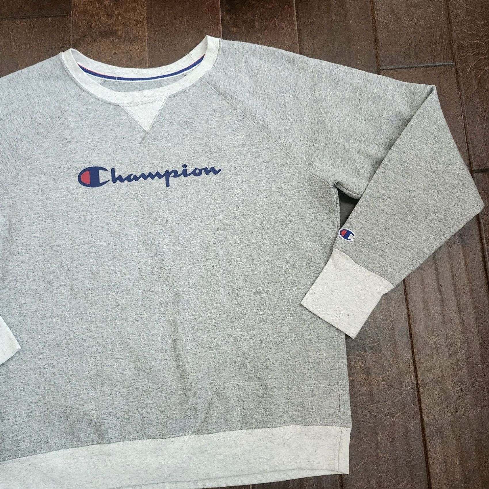 Champion Champion Sweatshirt Logo Crewneck Men's Large Gray Heavyweight 90s Sports Pullover, Cotton, Machine Washable Size US L / EU 52-54 / 3 - 4 Thumbnail