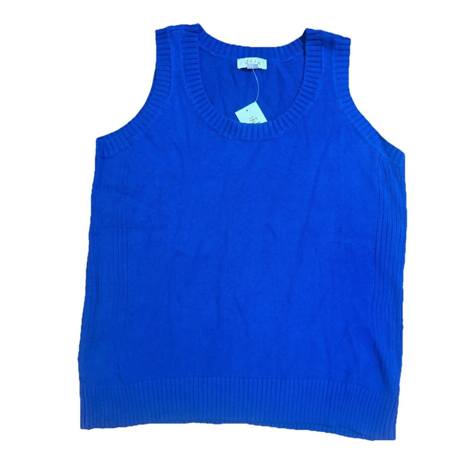 Other Style & CoSweater-Knit Tank Royal Blue Size Large, NWT Size L / US 10 / IT 46 - 2 Thumbnail