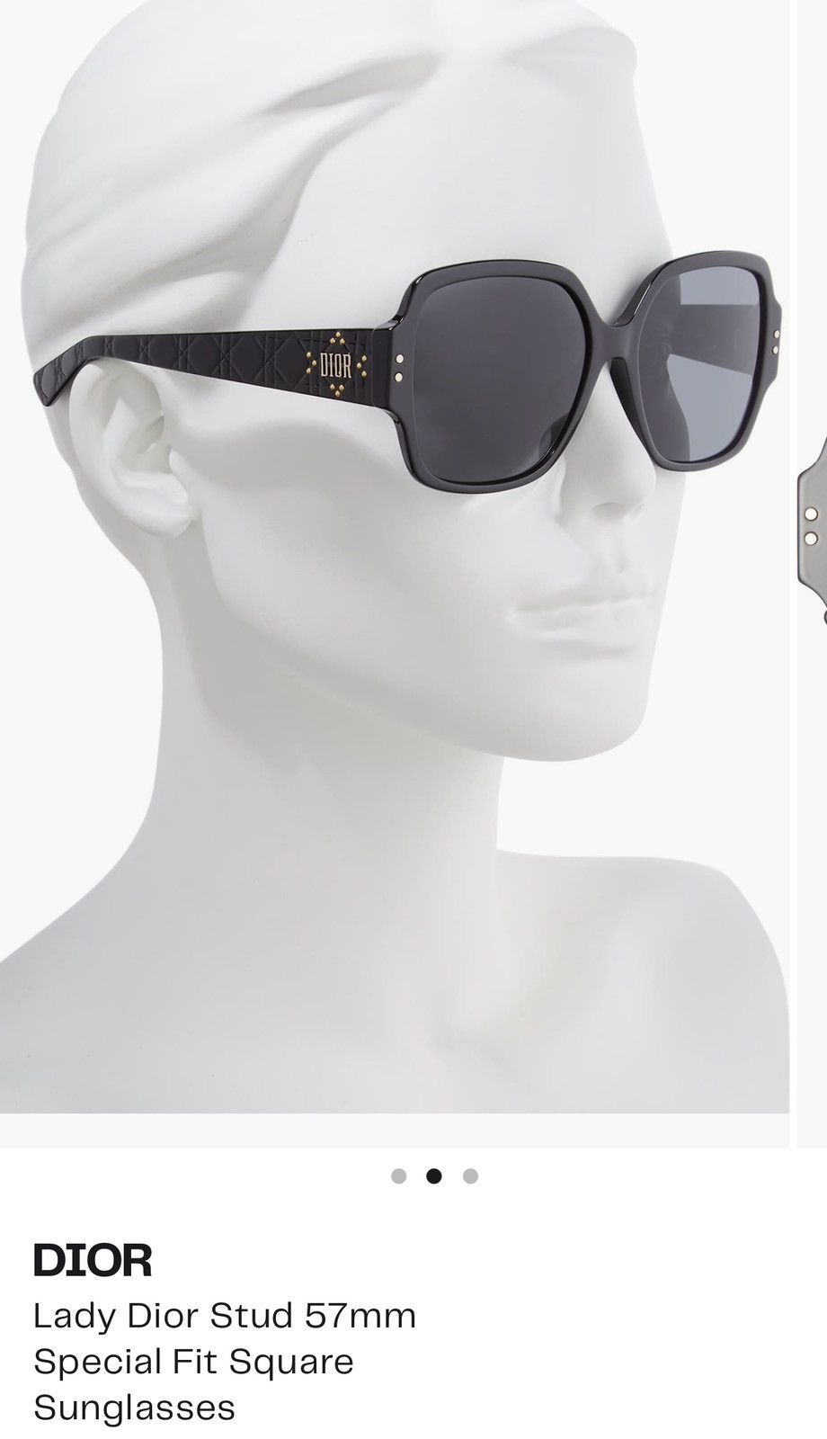 Dior Lady Dior stud 57 sunglasses Havana made In Italy Size ONE SIZE - 18 Thumbnail
