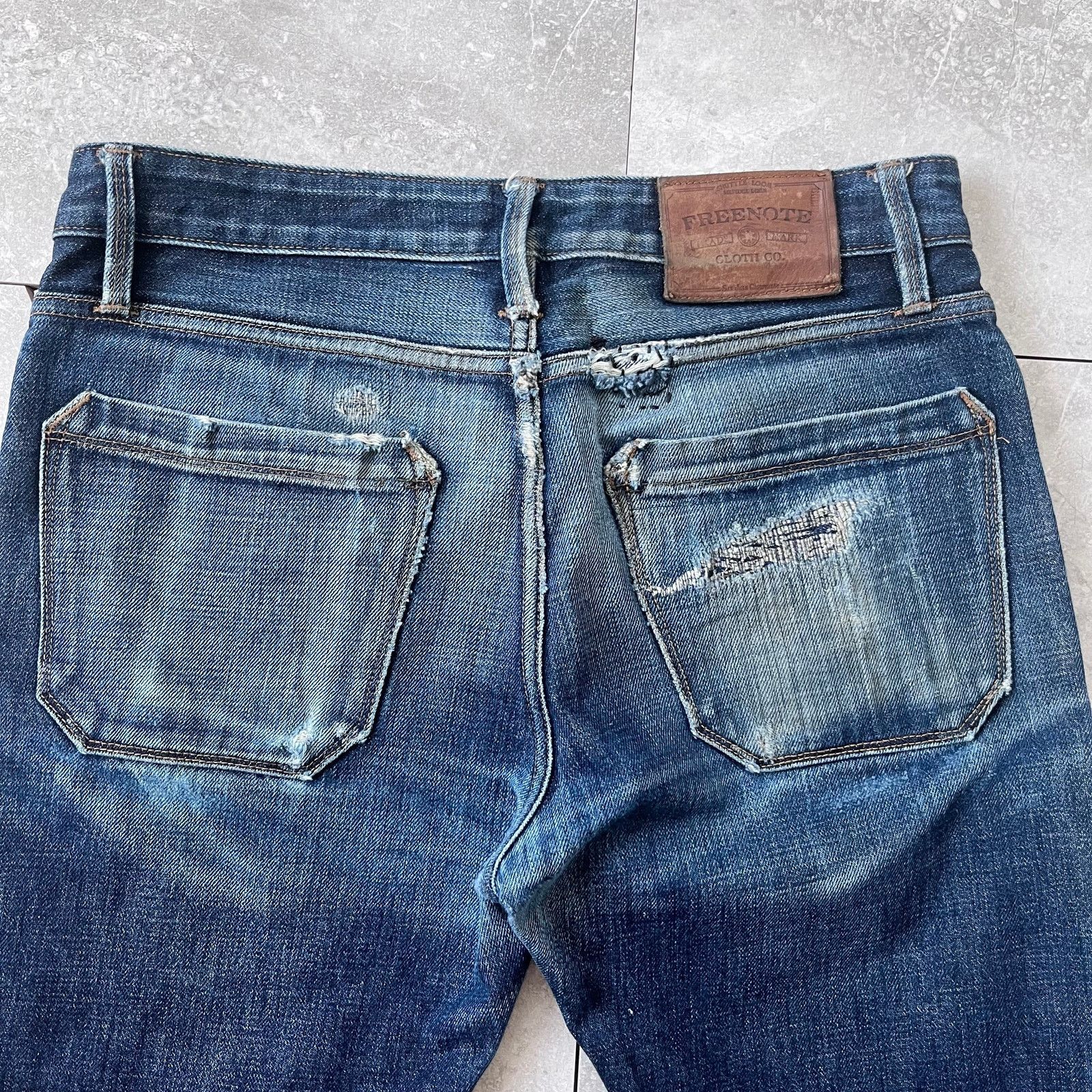 Freenote Cloth Freenote Cloth Rios Selvedge Jeans Patched & Faded Size US 31 - 8 Thumbnail