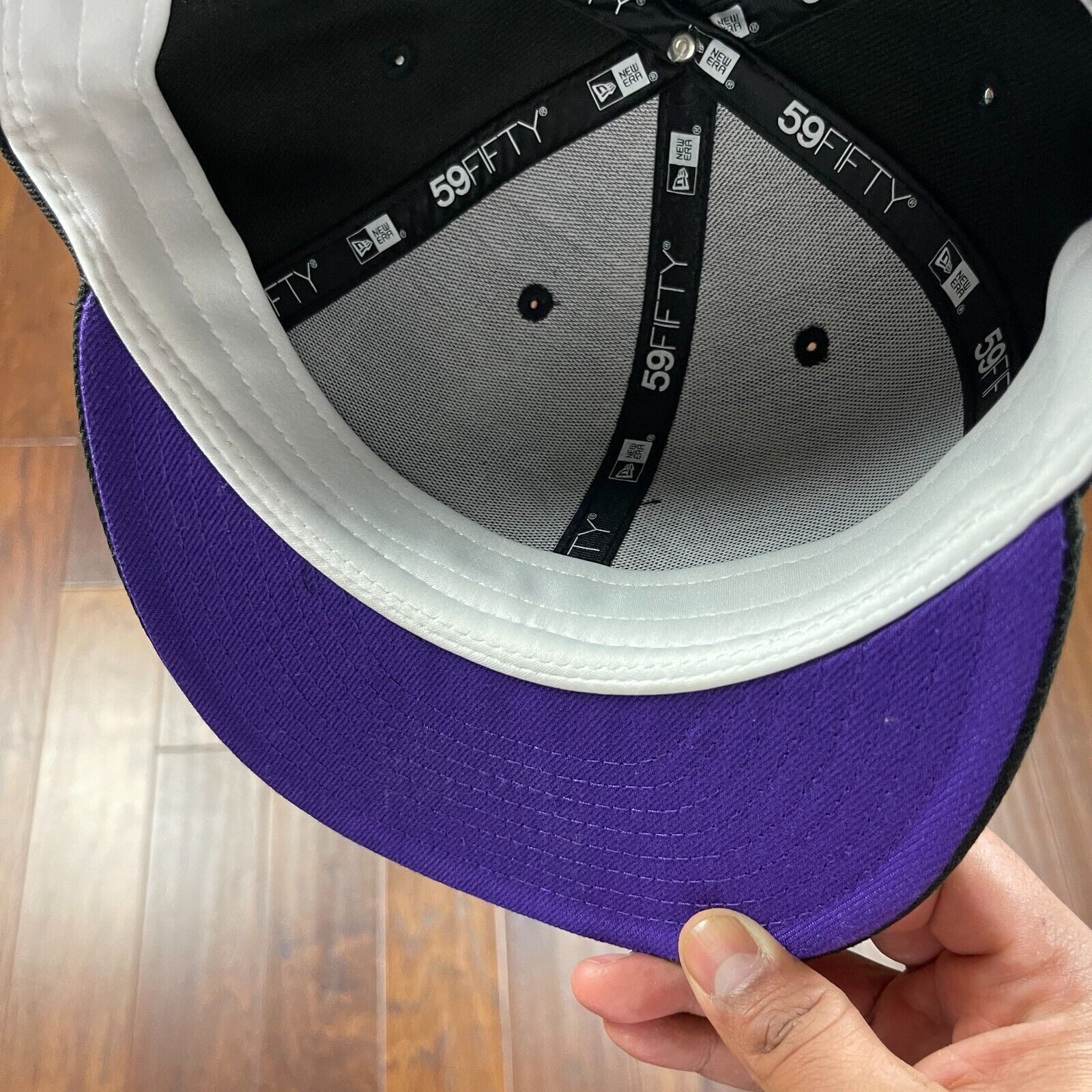 New Era Colorado Rockies Black Purple New Era Fitted Hat Cap 7 1/4 Size ONE SIZE - 6 Thumbnail