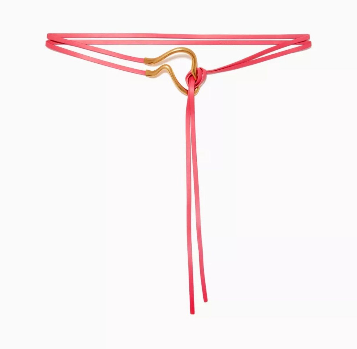 Bottega Veneta BOTTEGA VENETA pink gold decorative buckle thin belt Size ONE SIZE - 1 Thumbnail