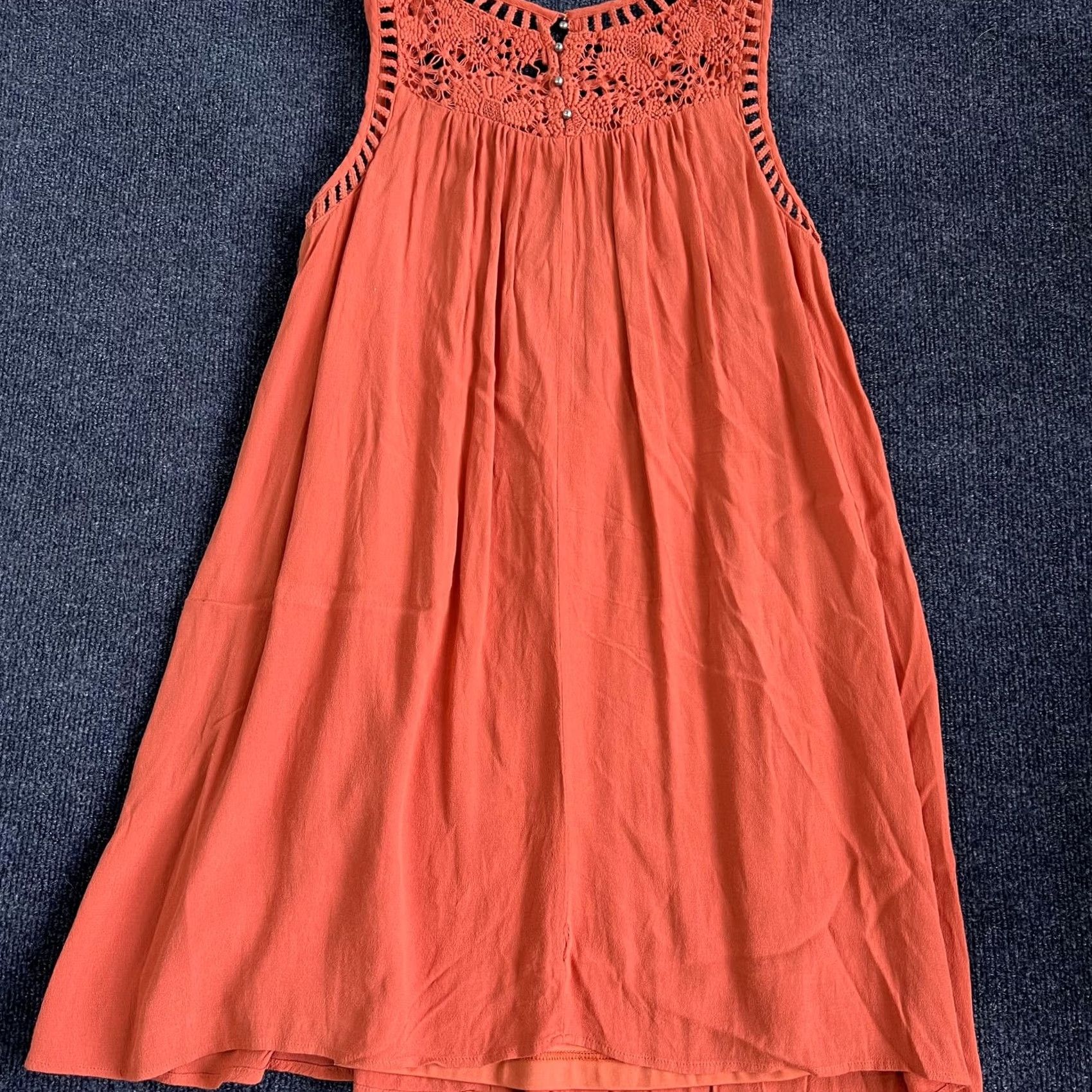 Vintage Altar'd State Dress Womens Large Orange Crochet Lace Sleeveless Swing Sundress Size L / US 10 / IT 46 - 5 Thumbnail