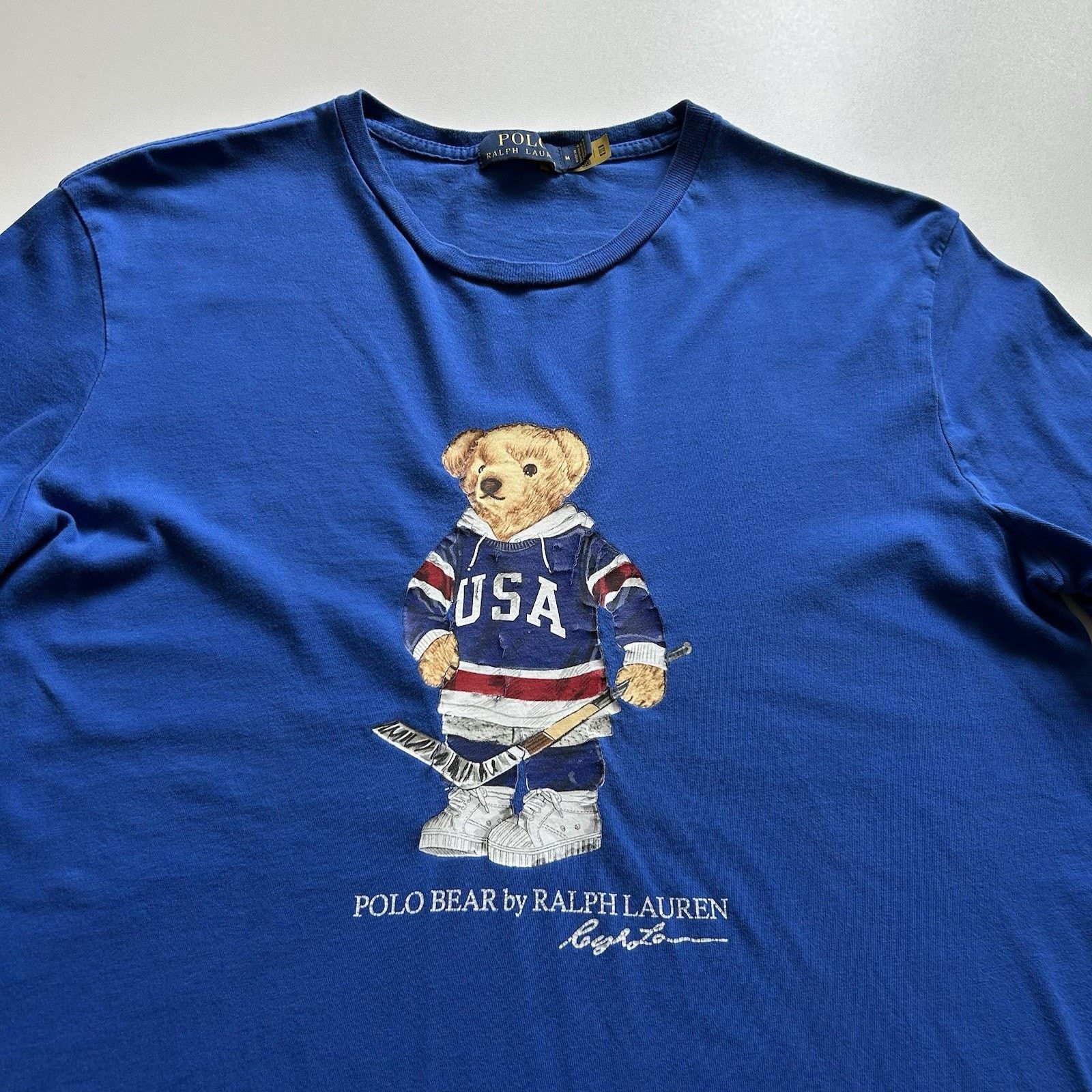 Polo Ralph Lauren Ralph Lauren Blue Polo Bear USA Hockey T-Shirt Medium Blue Size US M / EU 48-50 / 2 - 2 Thumbnail