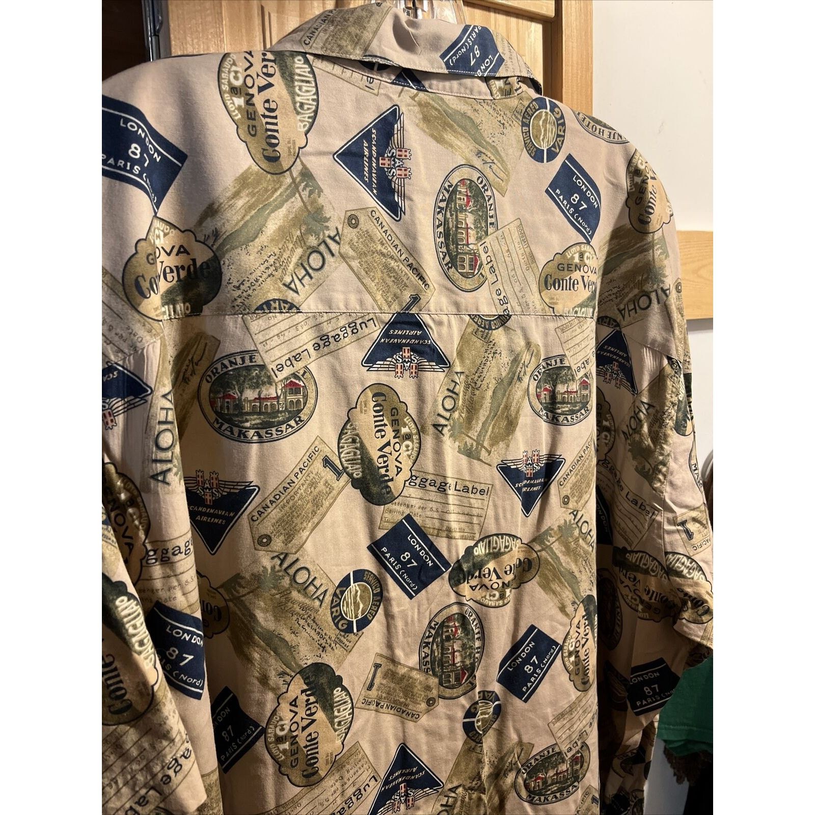 Pendleton Pendleton Men’s XL Beige Luggage Print Cotton Hawaiian Shirt Size US XL / EU 56 / 4 - 17 Thumbnail