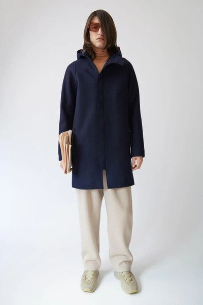image of Acne Studios “Milton” Wool Coat in Navy, Men's (Size Small)