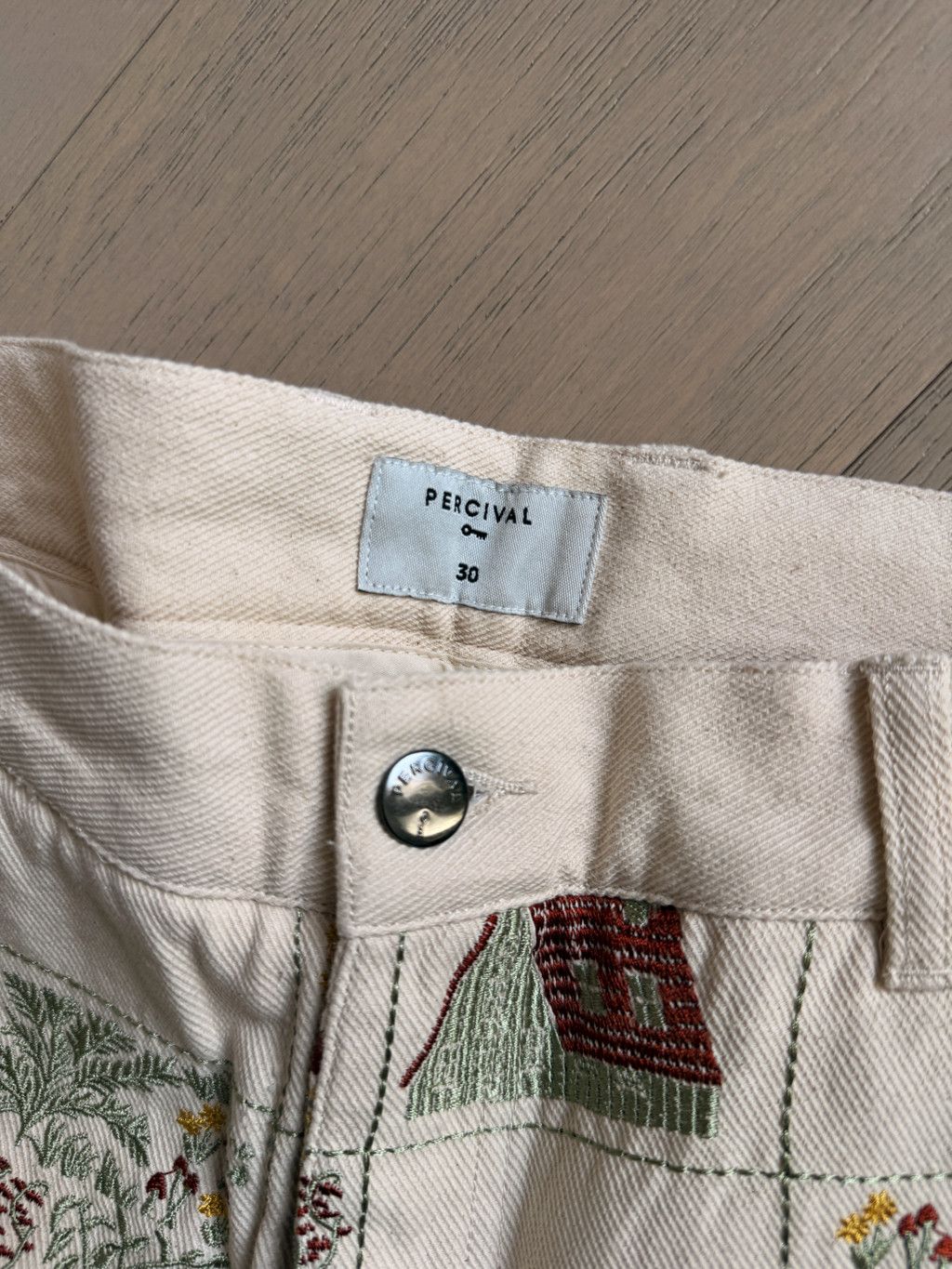 Percival Percival Checkerboard 5 Pocket Trouser Embroidered Size US 30 / EU 46 - 2 Thumbnail